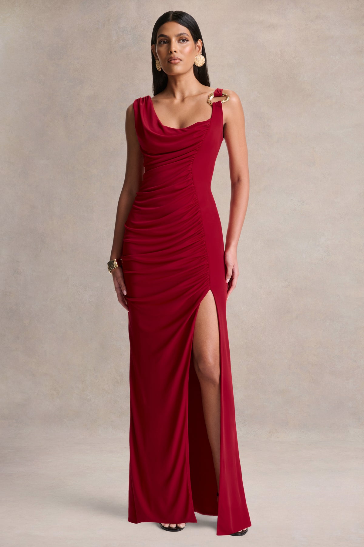 HR_CL137594100 - Vesperelle _ Red Scoop-Neck Maxi Dress With Gathered-Detailing 03_(2).jpg