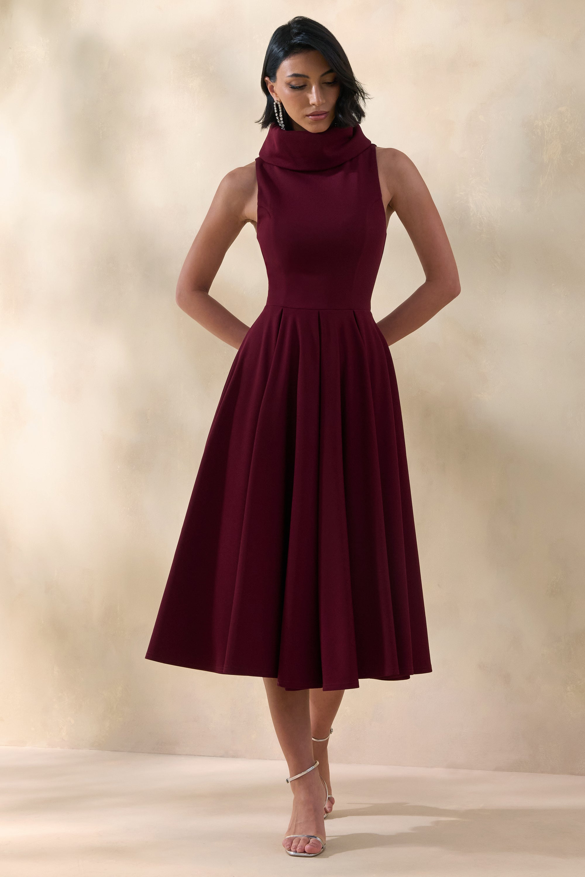 burgundy midi dress uk Buy Lipsy Burgundy Red Knot Side Midi Dress from Next USA