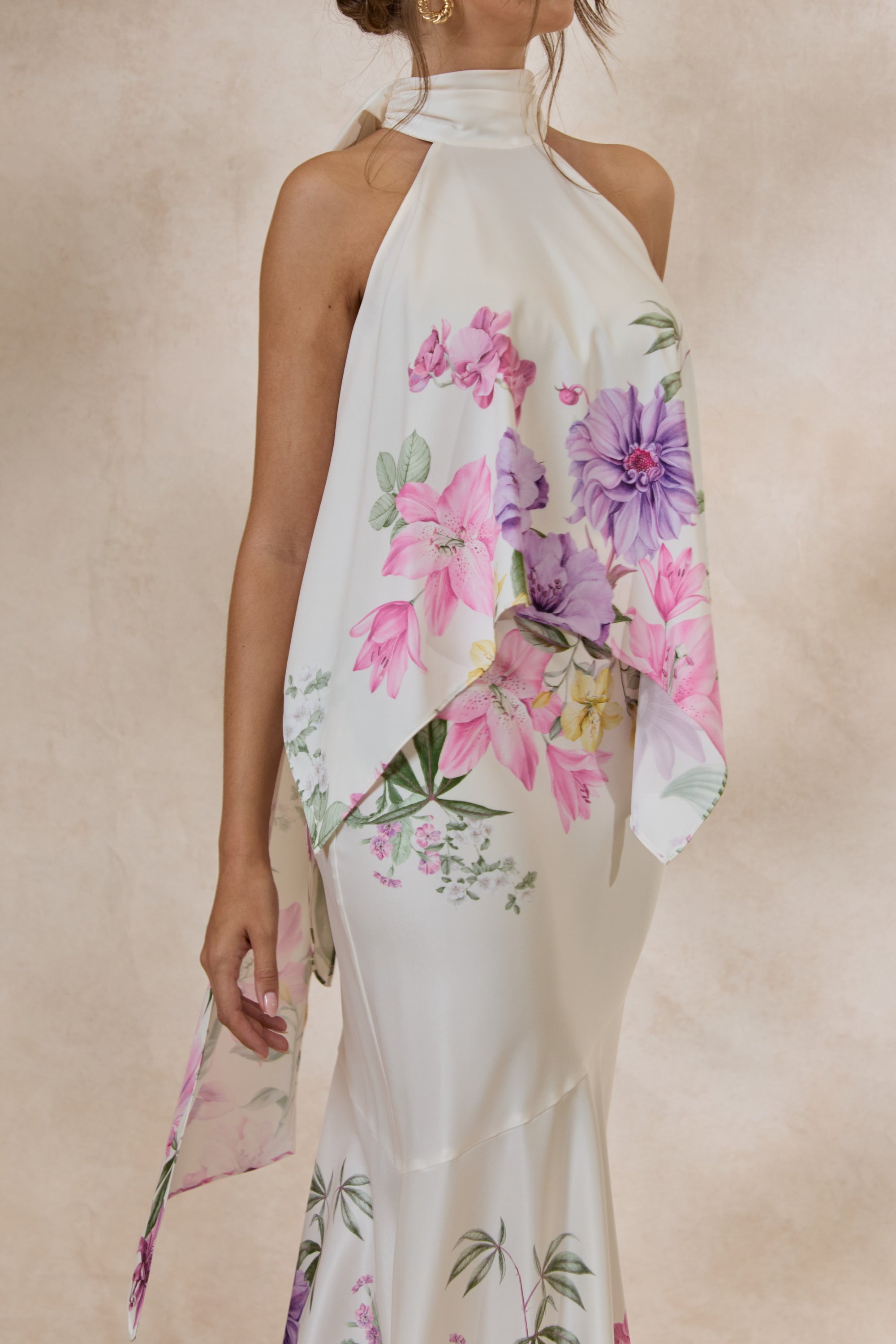 SANCELLE Vayla Cream Floral Print Matte Satin Asymmetric Drop-Waist Maxi Skirt COORD CL137649111 CL137321111 (8).jpg