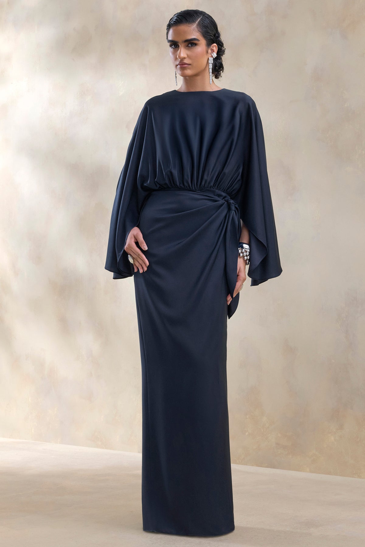 ECM_HR_CL137674010 - Delphina _ Navy Satin Maxi Dress With Gathered And Knot-Detail 0.jpg