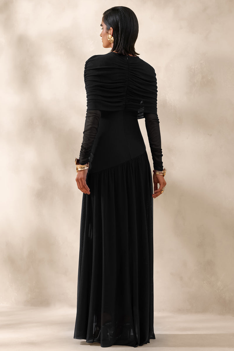 ECM_HR_CL137706001---Enalia-_-Black-Mesh-High-Neck-Maxi-Dress-With-Short-Cape-1.jpg