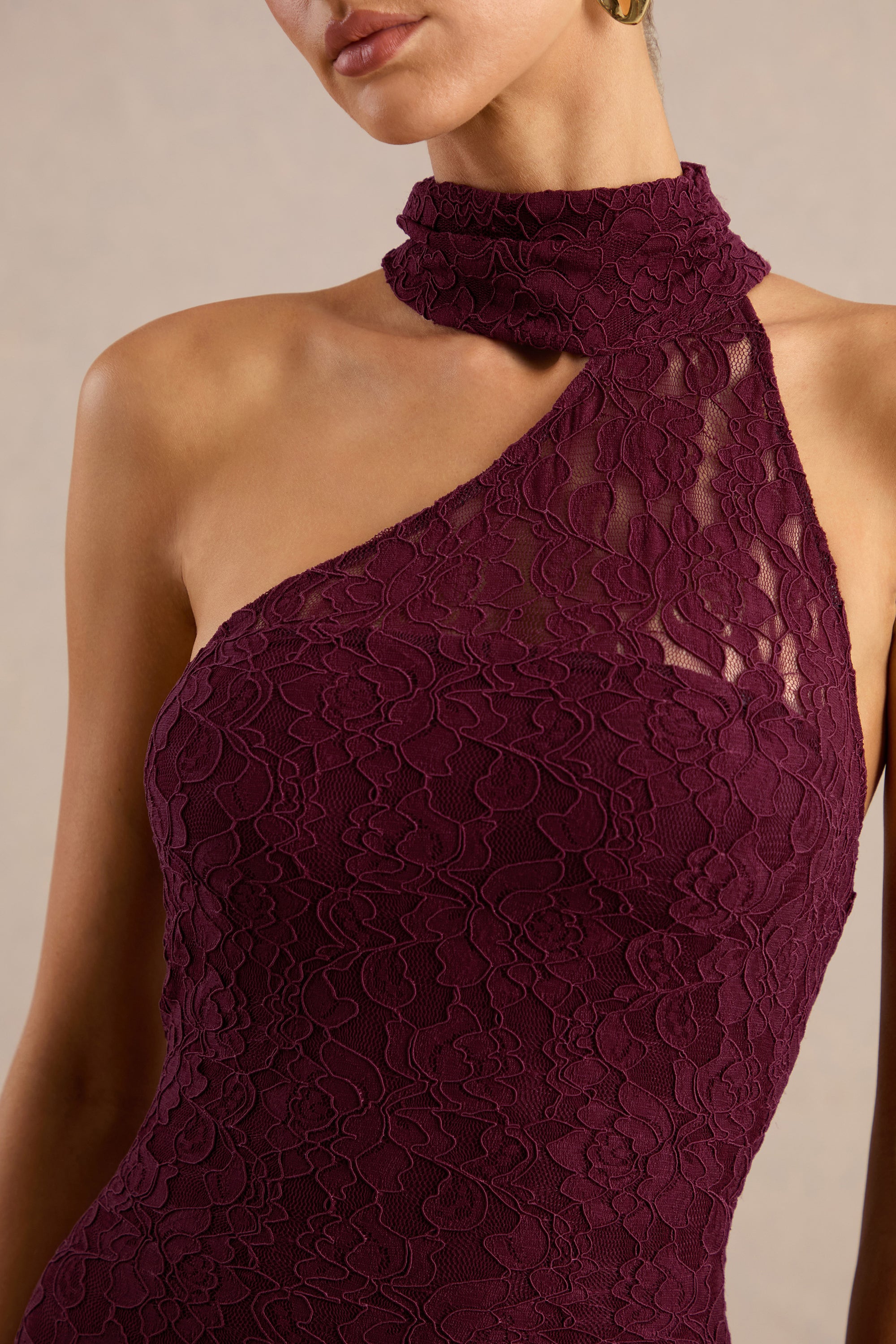 ECM_HR_CL137711102 - Almaria | Burgundy Lace Asymmetric-Neck Maxi Dress With Collar-Detail5.jpg
