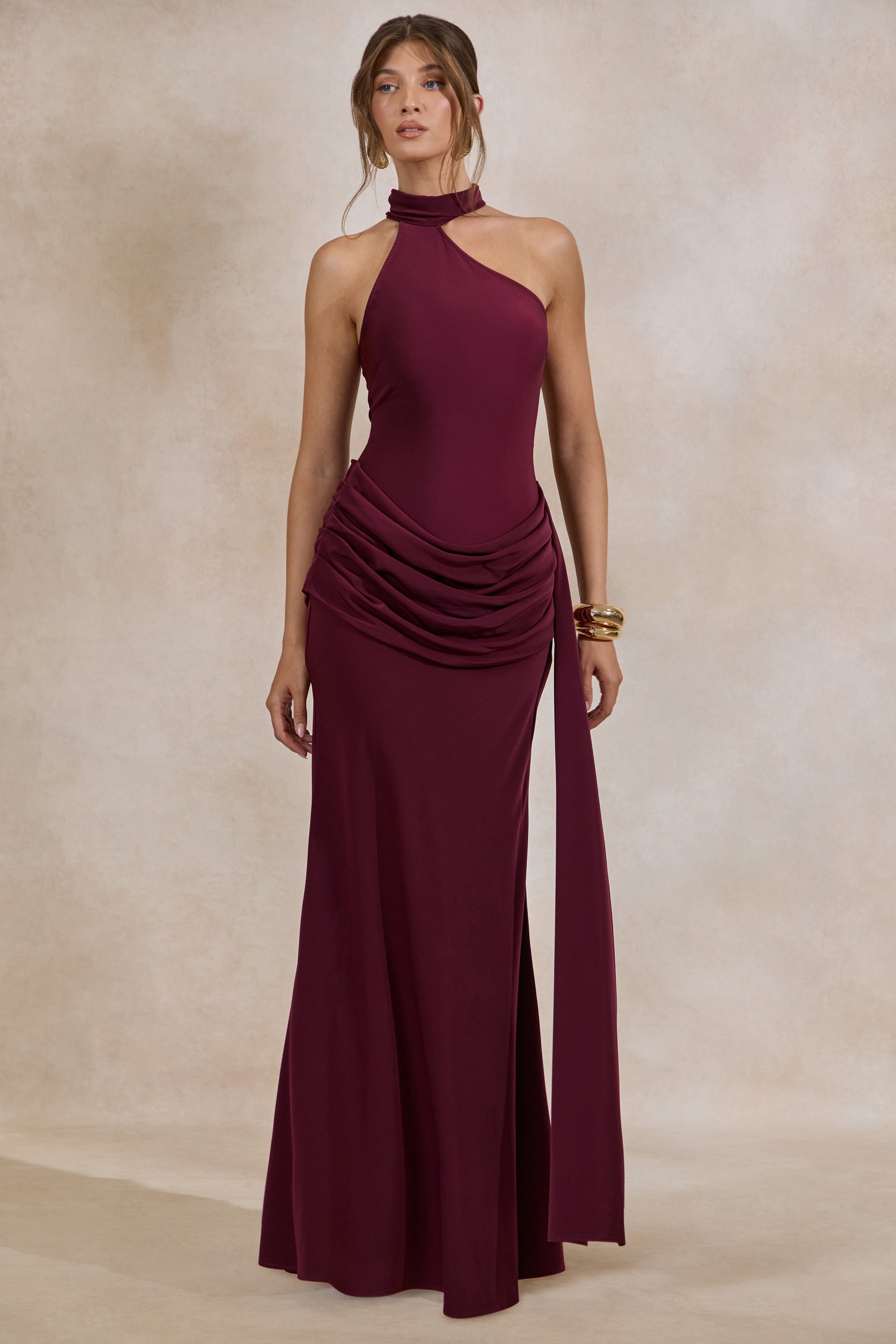 CL13772910206_ECM_HR_CL137729102_-_Aevina___Burgundy_Satin_Asymmetric-Neck_Maxi_Dress_With_Sash-Detail0