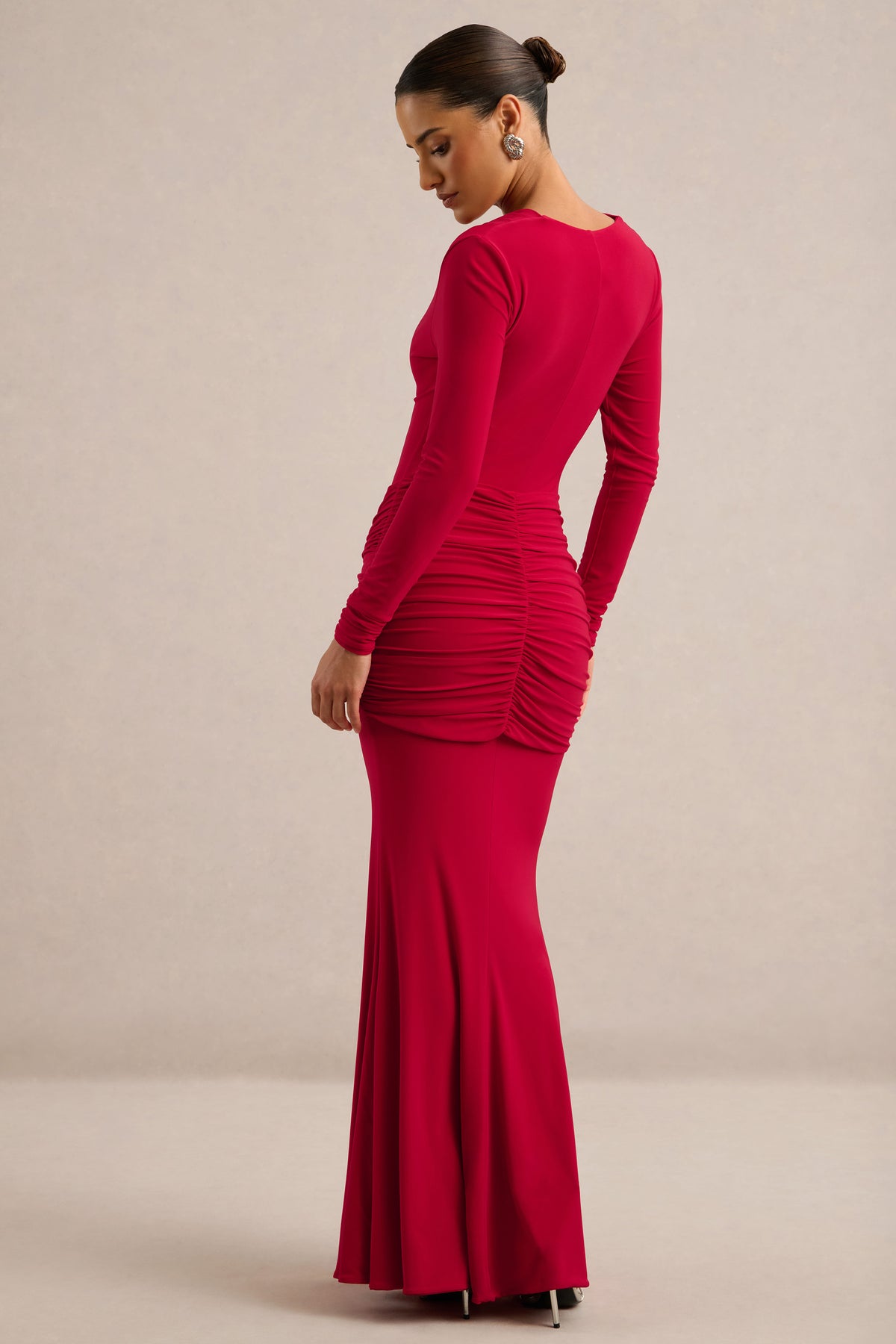 ECM_HR_CL137786100 - Palerma _ Red Draped Cowl-Neck Maxi-Dress With Gathered-Detailing6.jpg