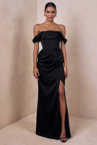 ECM_HR_CL137810001 - Celinea _ Black Satin Bardot-Neck Maxi Dress With Front-High Split 2_HERO (1).jpg