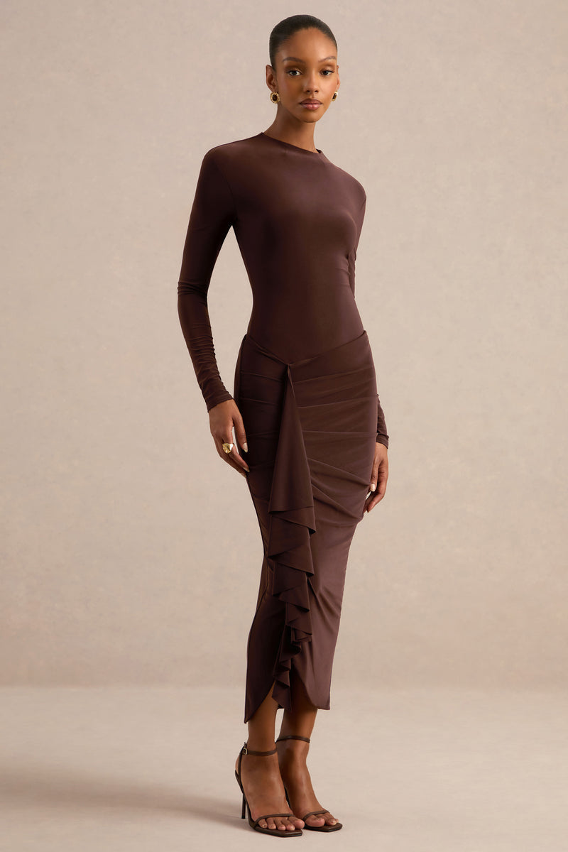 CL137832022 - Inessa _ Brown Midi Skirt With Ruffled Detailing2.jpg