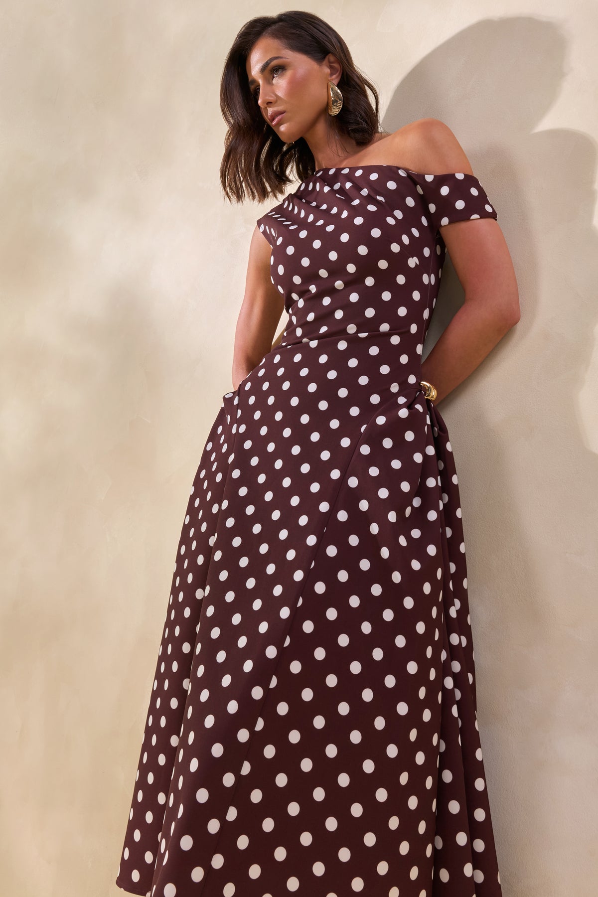 ECM_HR_CL137863021 - Celosia _ Brown Polka-Dot Asymmetric-Neck Midi Dress With Gold-Detailing5.jpg