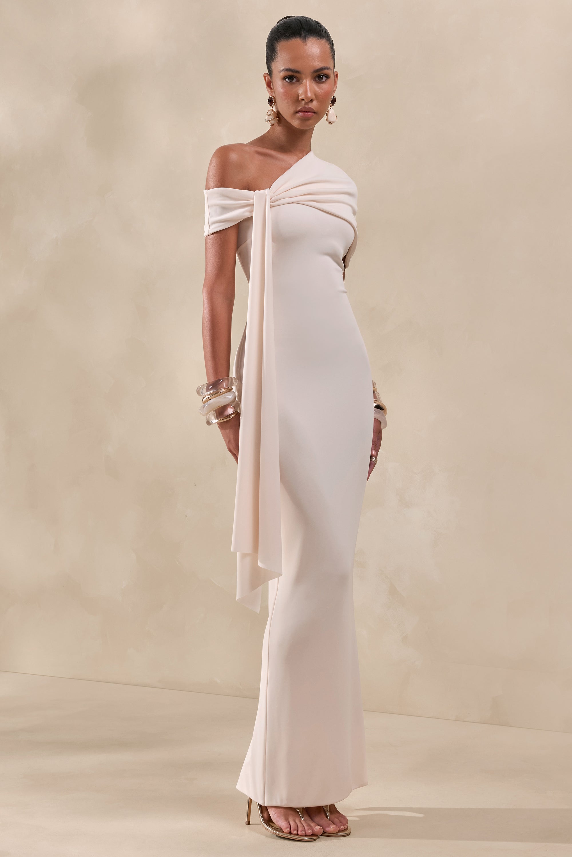 ECM_HR_CL137866111 - Esalina _ Cream Asymmetric-Neck Maxi Dress With Sash0.jpg