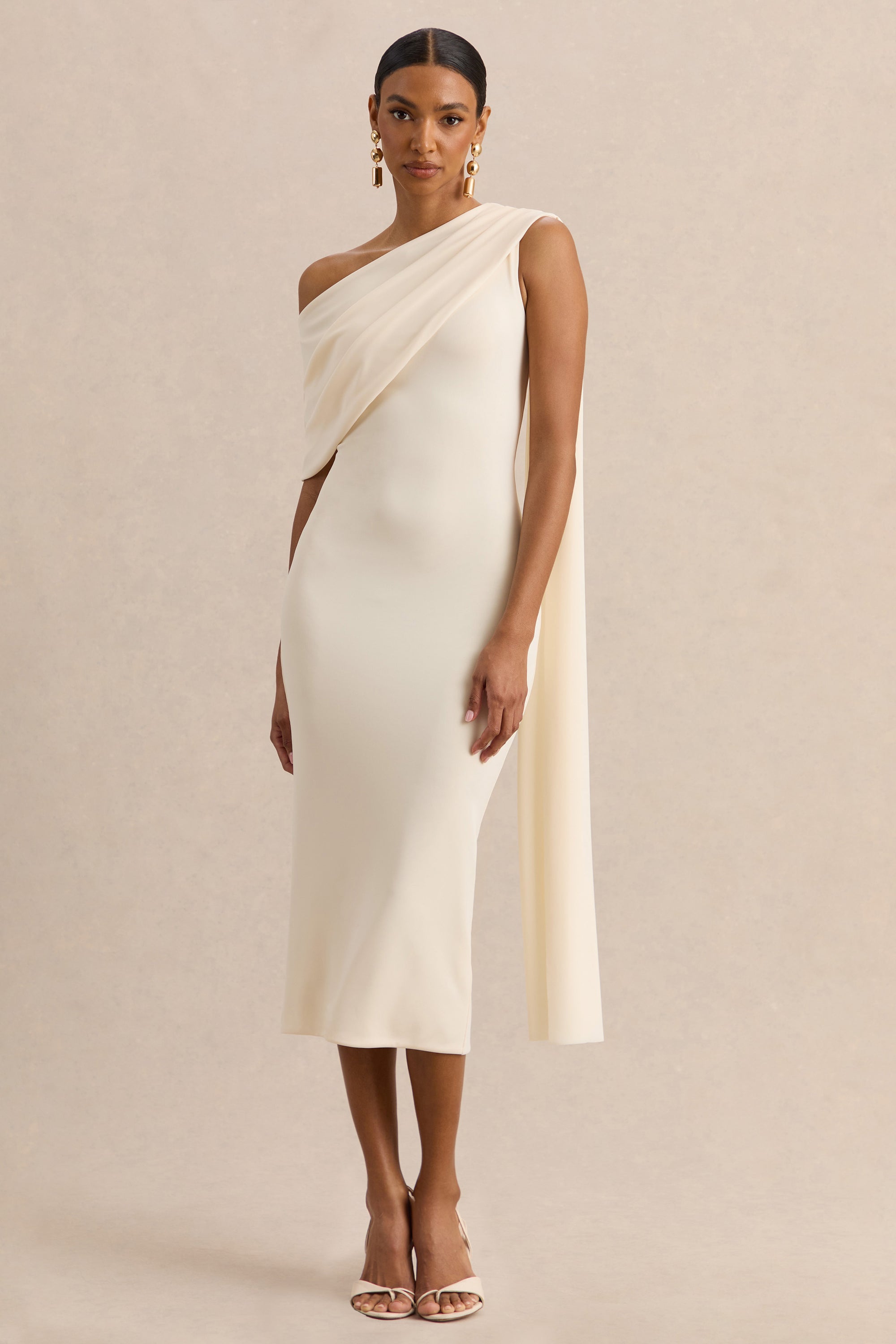 cream midi dress uk Mint Velvet Crochet Collar Midi Dress - Cream