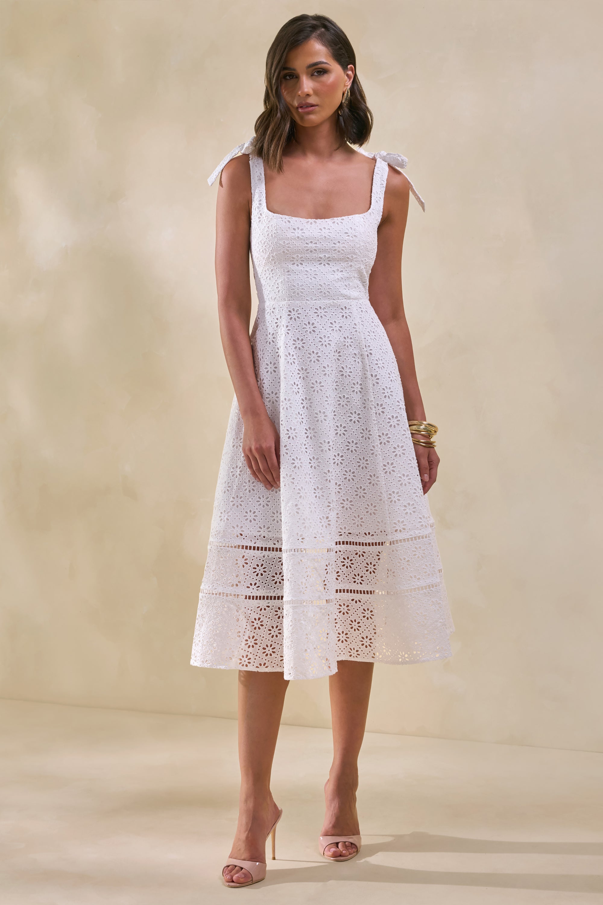 white midi dress uk White Lace Midi Dress