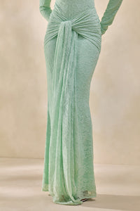 ECM_HR_CL137967032 - Neriva _ Mint Lace Maxi Skirt With Gathered Detailing And Sash 6.jpg