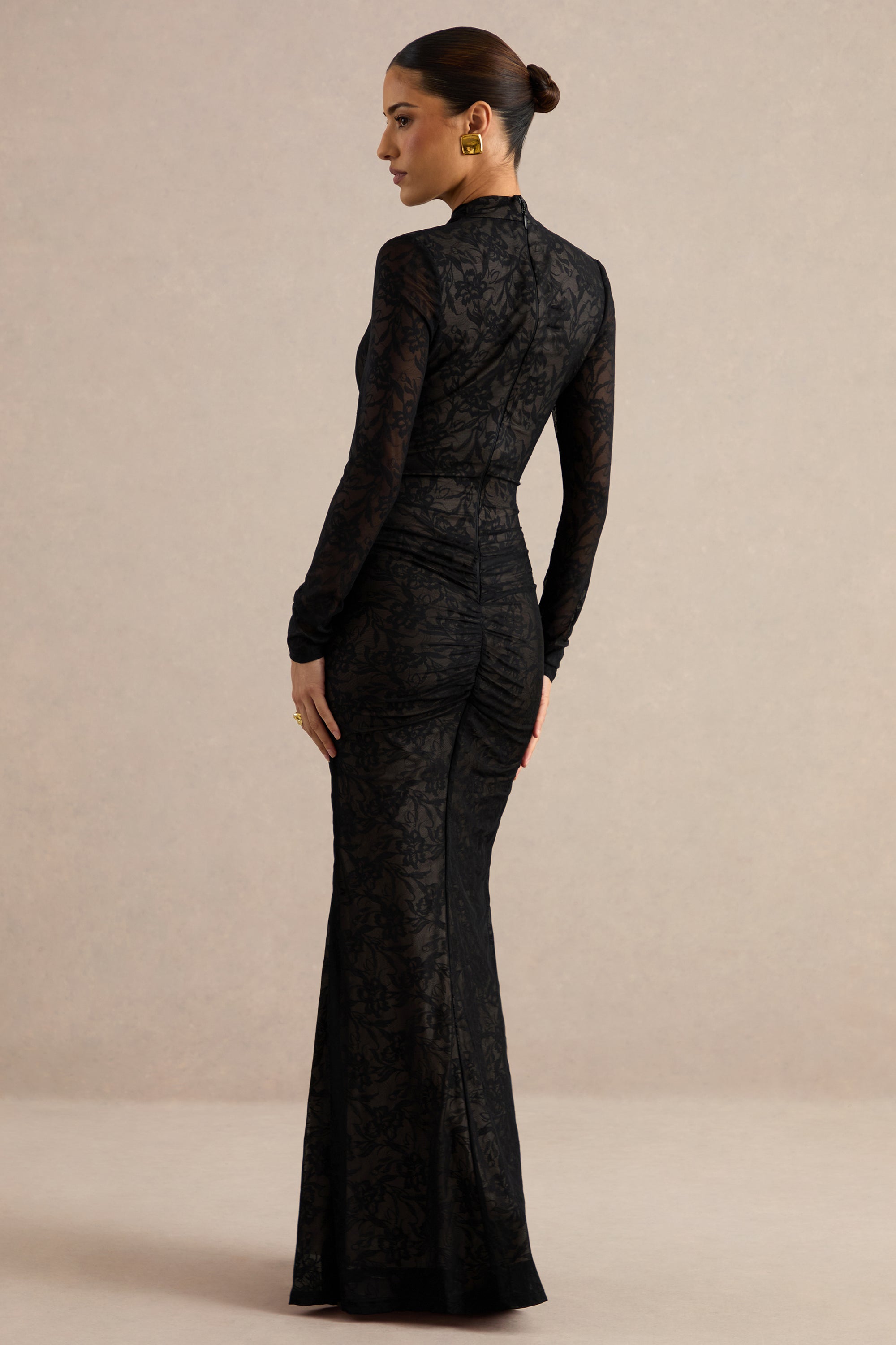 ECM_HR_CL137976001 - Perriane _ Black Lace Halter-Neck Maxi Dress With Cut-Out Details 5.jpg
