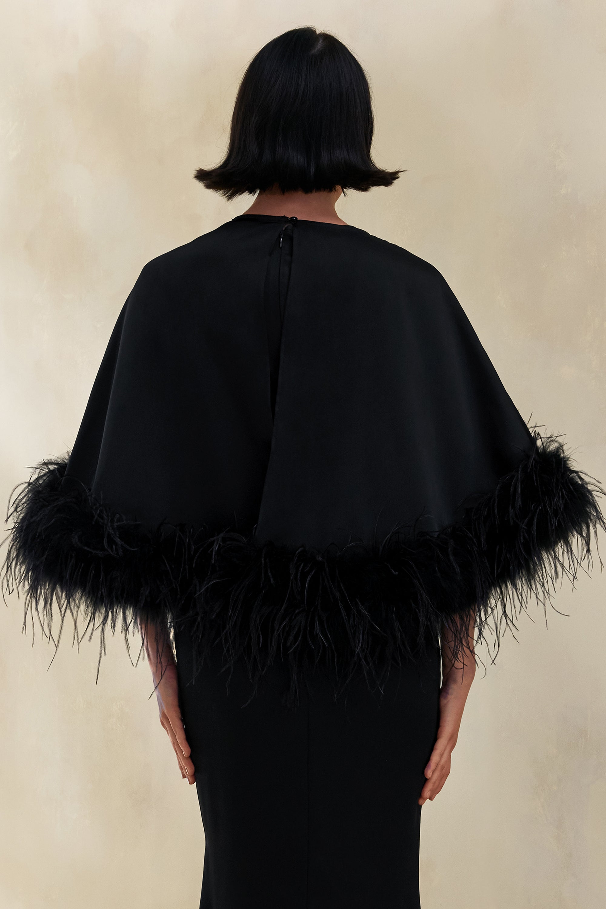 ECM_HR_CL137662001 - Lavencia | Black Satin Wide-Neck Maxi Dress Satin Wide-Neck Maxi Dress With Feather Trim + CL138007001 - Tervessa | Black Satin Wide-Neck Cape With Feather Trim 2-1.jpg