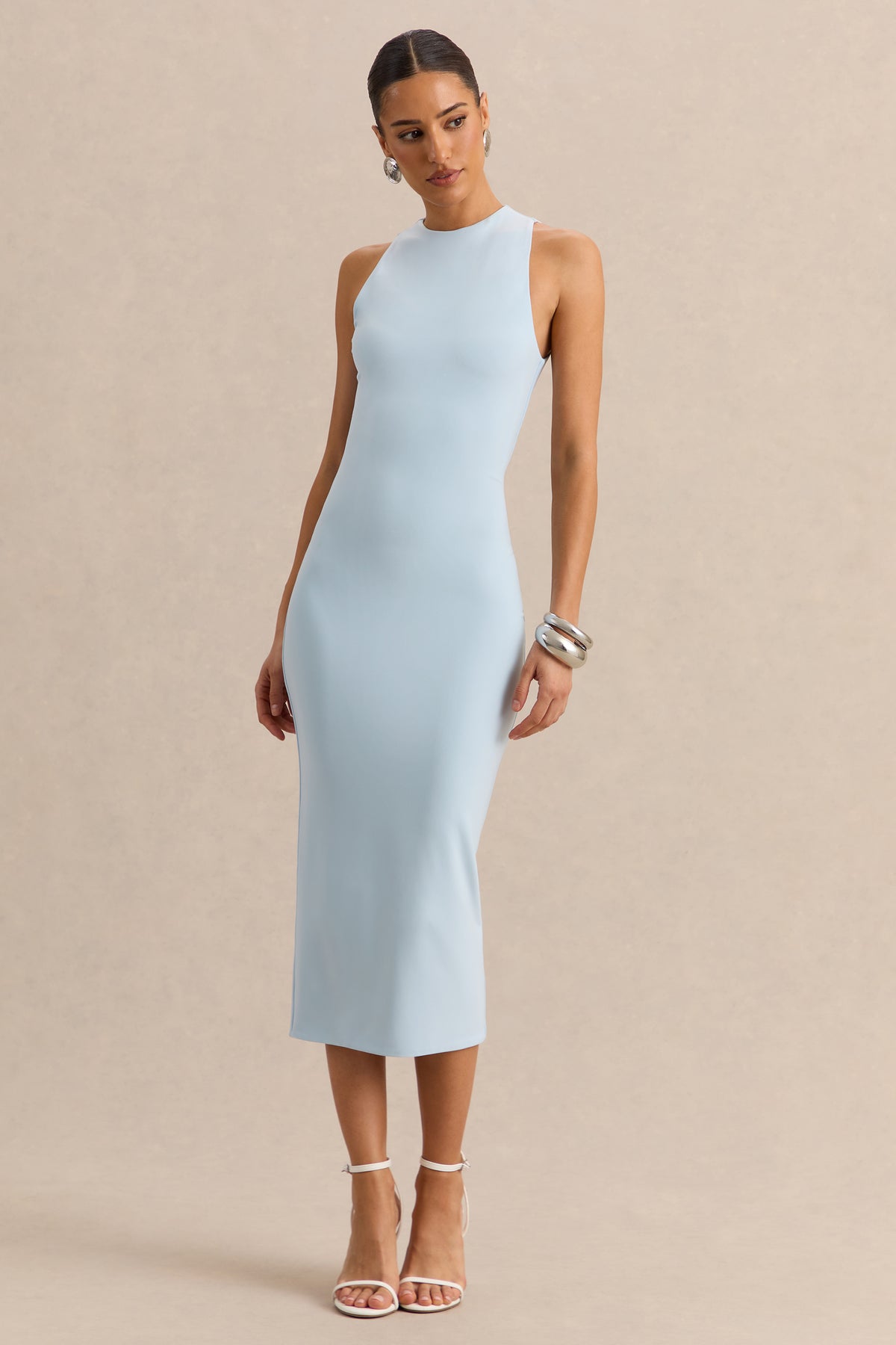 ECM_HR_CL138067013 - Mirana | Powder Blue High-Neck Midi-Dress + ECM_HR_CL138069013 - Magoria | Powder Blue Mesh Round-Neck Cape 1.jpg