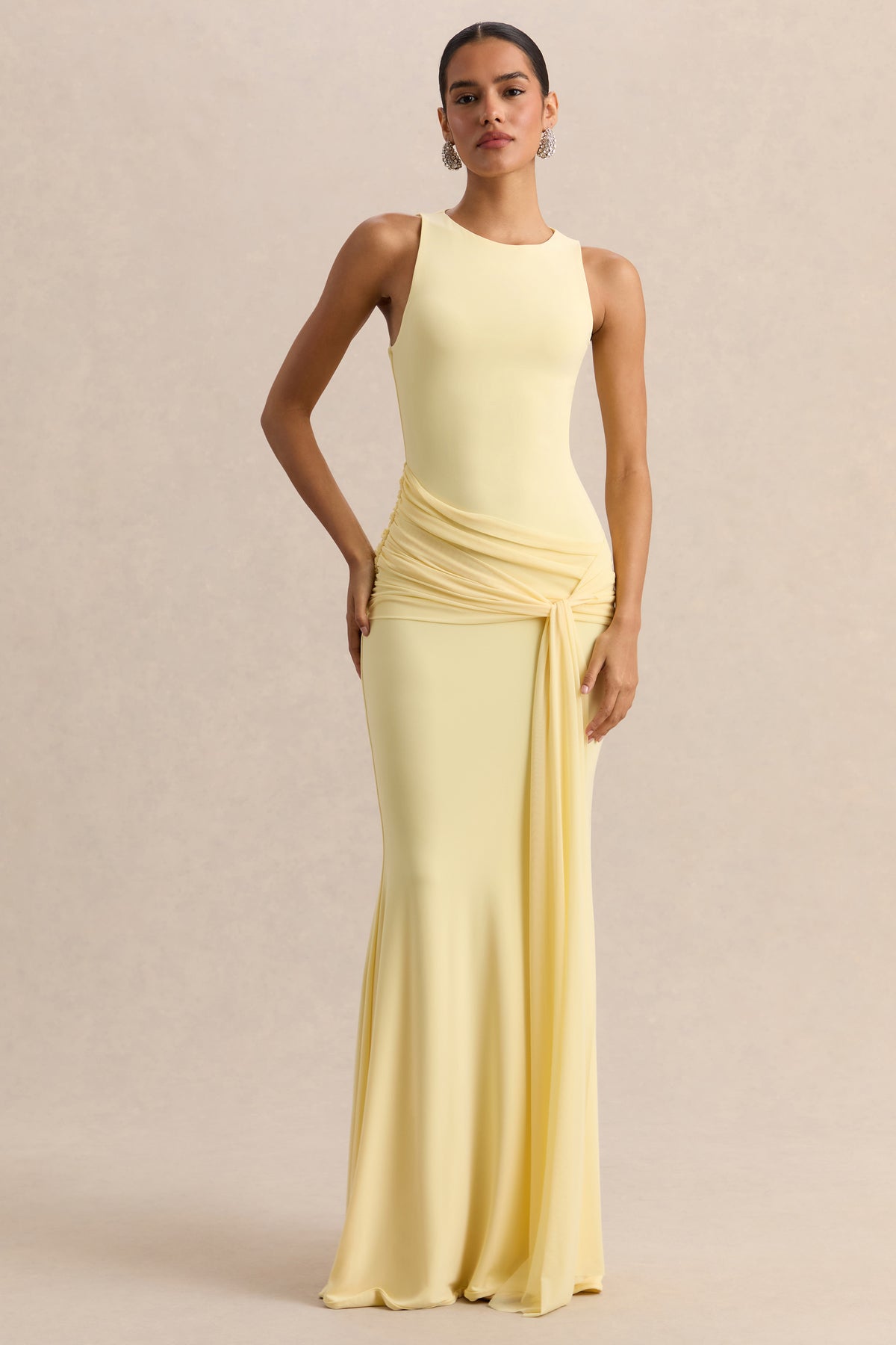ECM_HR_CL138068121 - Mirene - Lemon Round-Neck Maxi-Dress With Gathered-Detailing And Sash 04.jpg