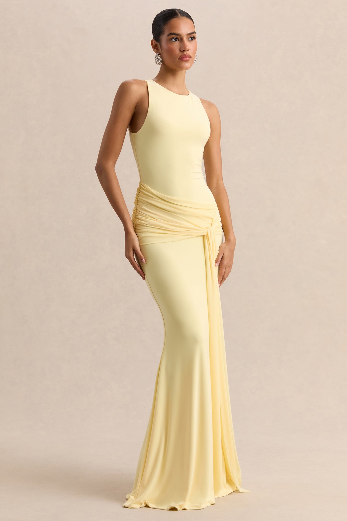 ECM_HR_CL138068121 - Mirene - Lemon Round-Neck Maxi-Dress With Gathered-Detailing And Sash 06.jpg