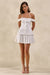 CL13809211006_ECM_HR_CL138092110---Celeta-_-White-Bardot-Neck-Mini-Dress-With-Button-Detailing-And-Pleated-Hem0