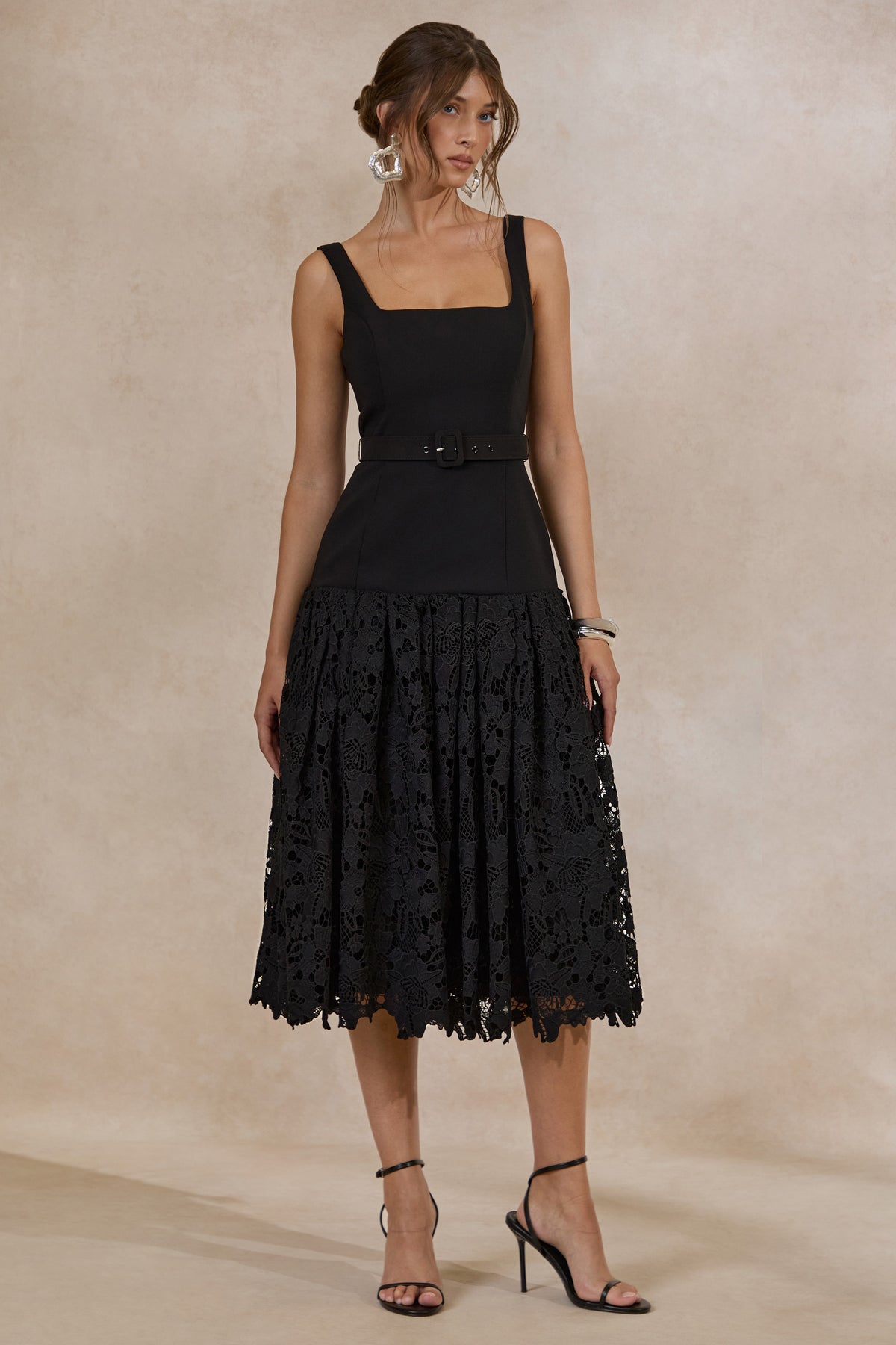 ECM_HR_CL138094001 - Norrie _ Black Square-Neck Midi Dress With Voluminous Lace Skirt1.jpg