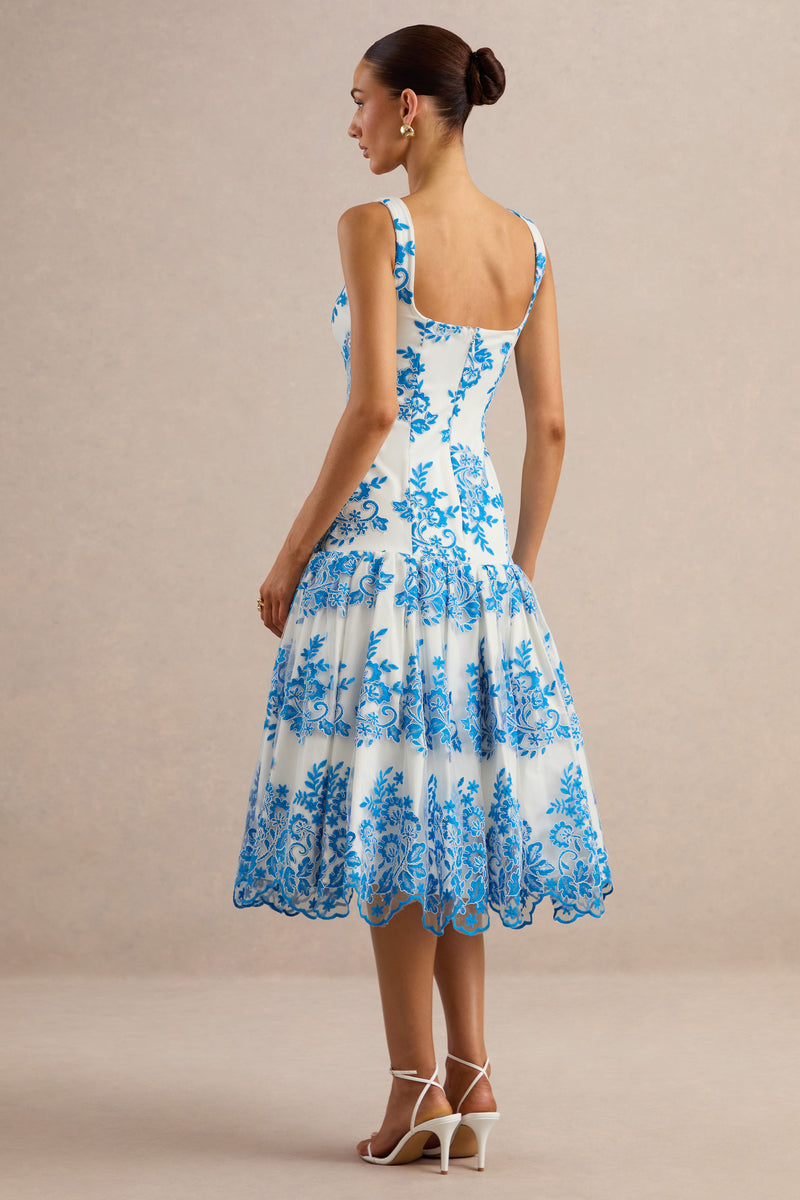 ECM_HR_CL138095016 - Mayra | Blue Lace Square-Neck Midi Dress With Voluminous Skirt 5.jpg