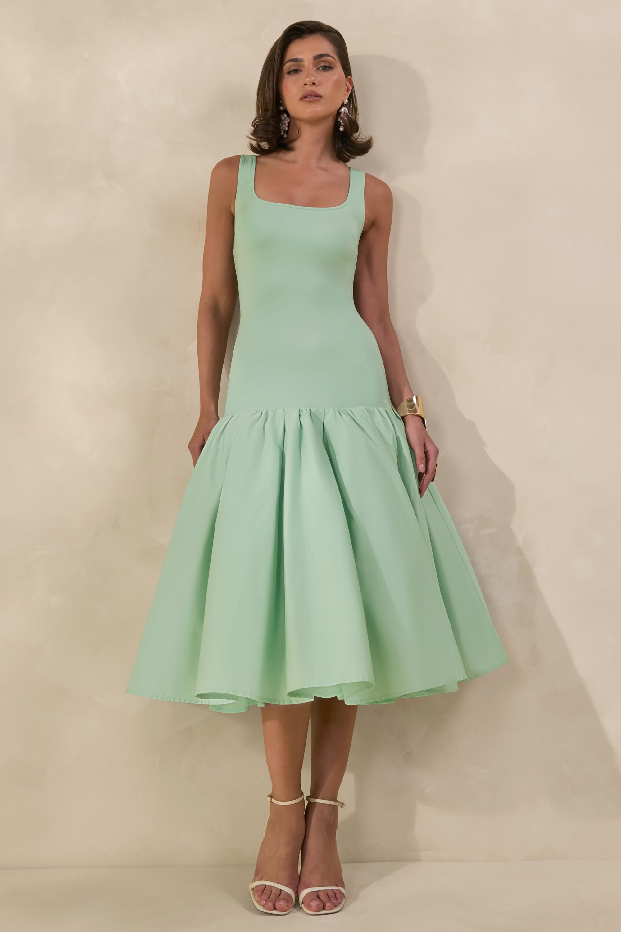 CL13810403206_ECM_HR_CL138104032---Nanette-Mint-Square-Neck-Midi-Dress-With-Voluminous-Skirt5