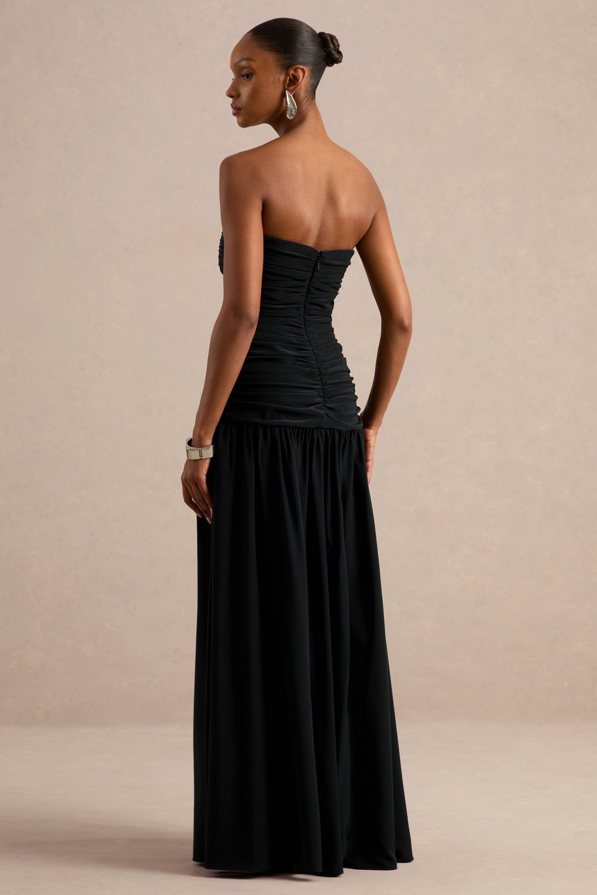 CL138171001 - Alvilda | Black Satin Maxi Dress With Draped Detailing 5.jpg