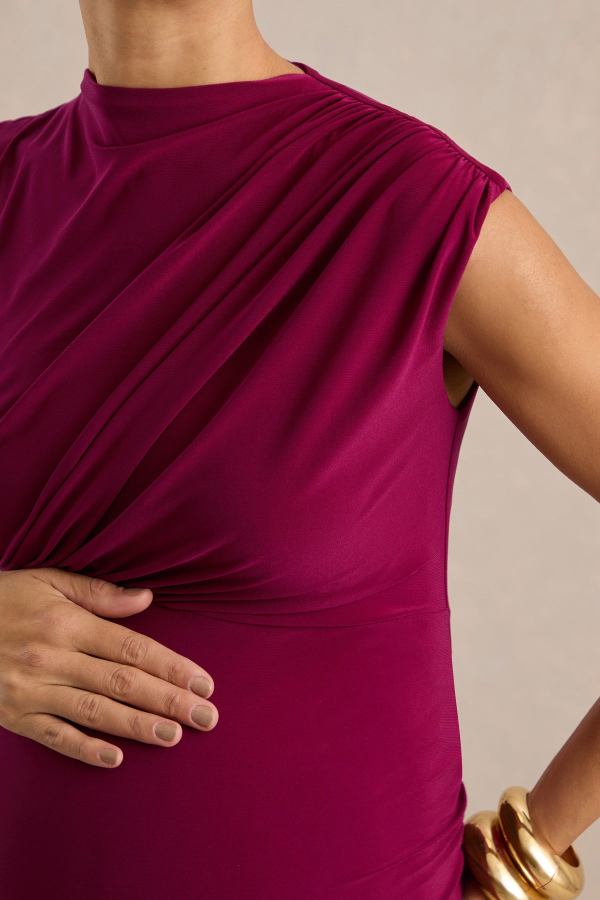 ECM_HR_CL138193102 - Osanna _ Burgundy Jersey Round Neck Maternity Maxi Dress With Gathered Detailing4.jpg