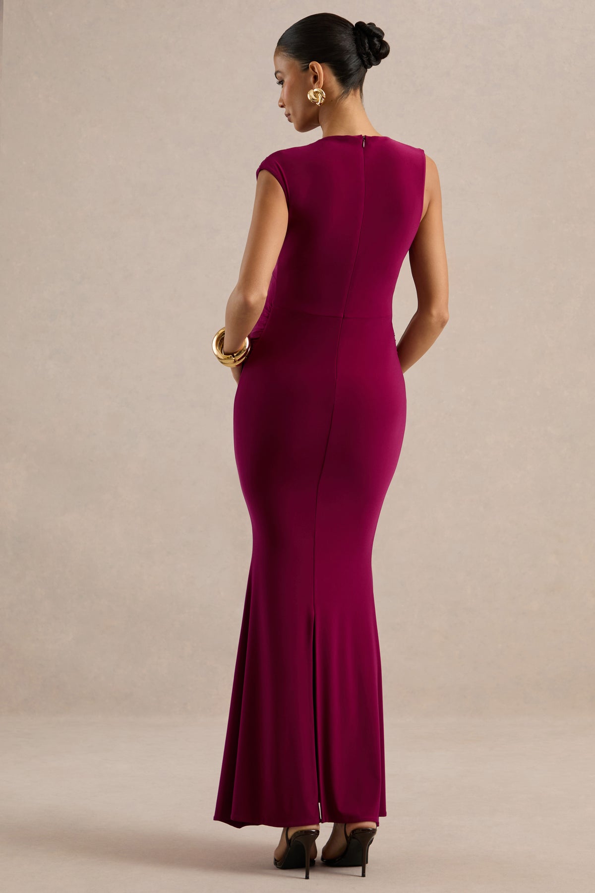 ECM_HR_CL138193102 - Osanna _ Burgundy Jersey Round Neck Maternity Maxi Dress With Gathered Detailing5.jpg