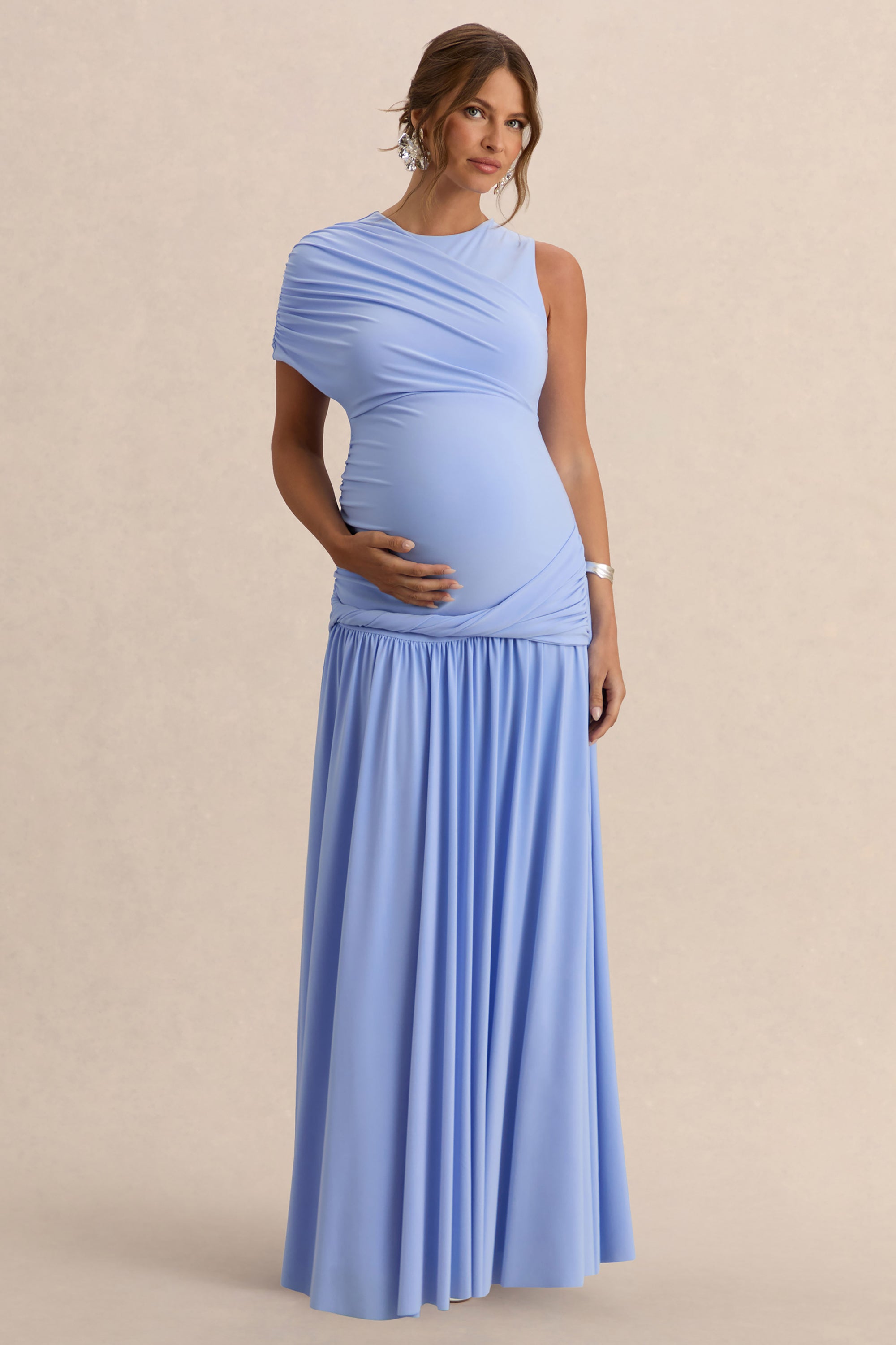 maternity maxi dress uk Celia Maternity Maxi Dress Navy Stripe