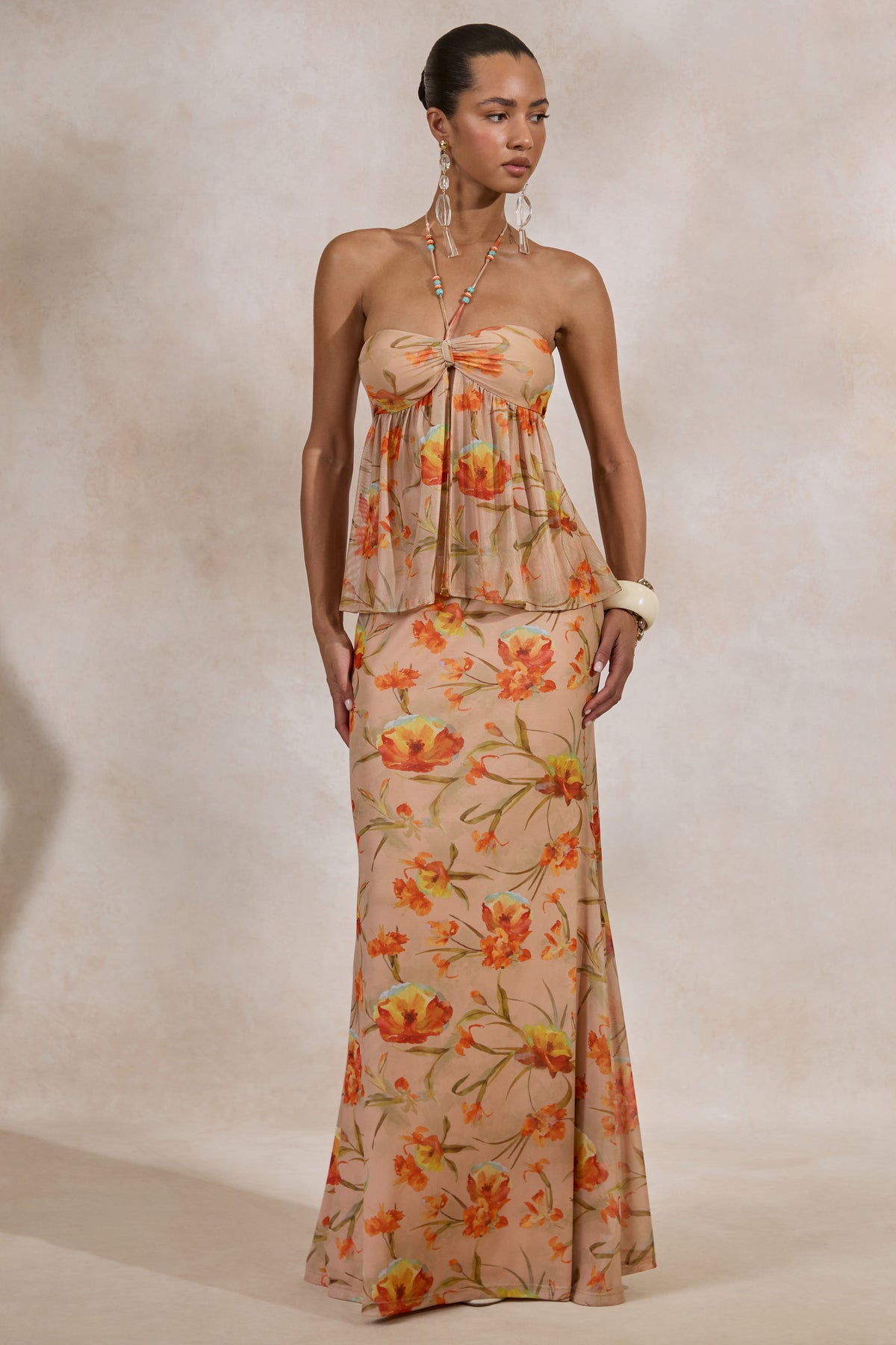 CL138222070 - Flaviah _ Orange Floral Print Mesh Maxi Skirt 0.jpg