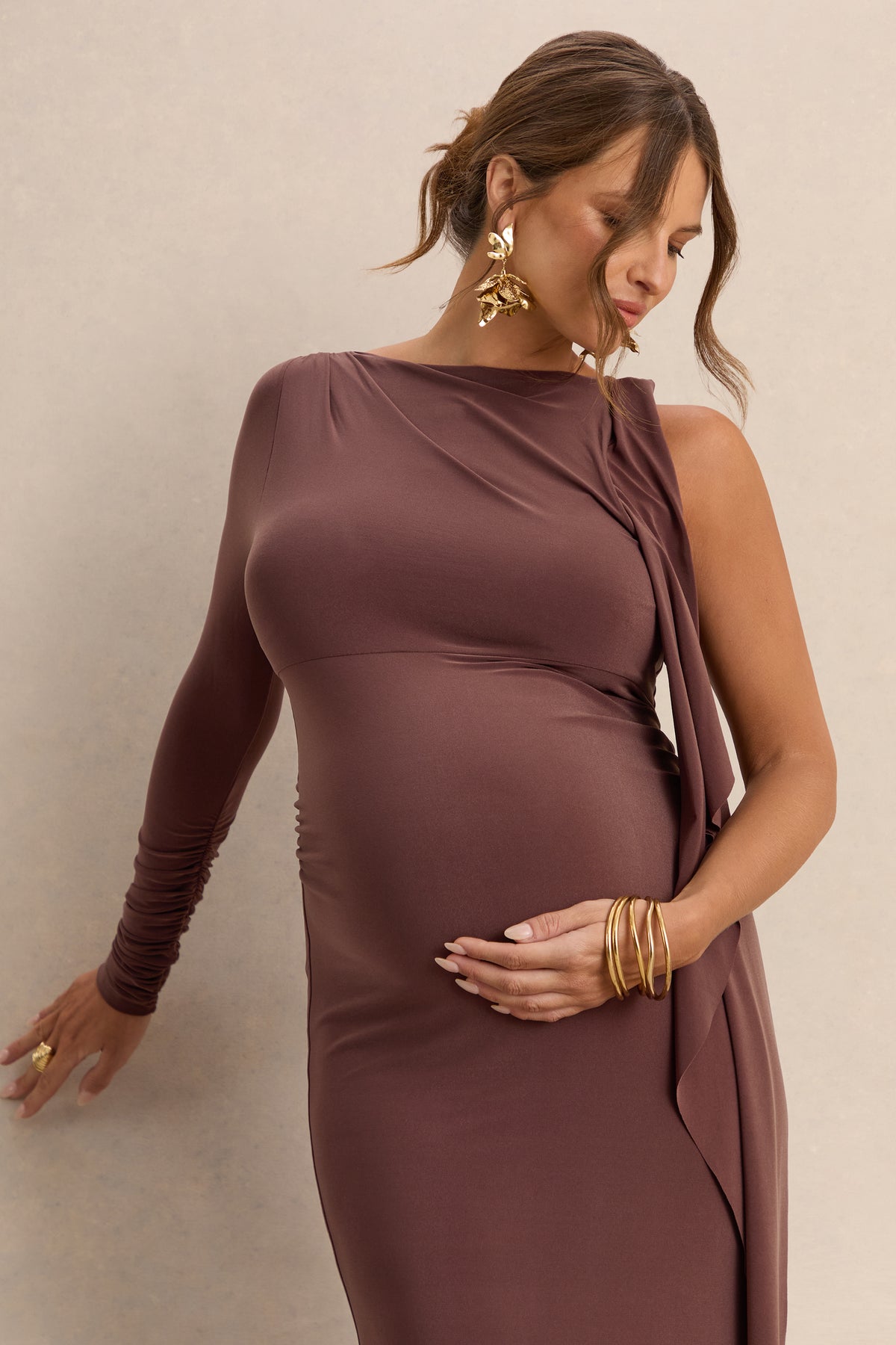 ECM_HR_CL138246022 - Emanuela Dark Brown Boat-Neck Maternity Maxi Dress With Sash Detail 3.jpg