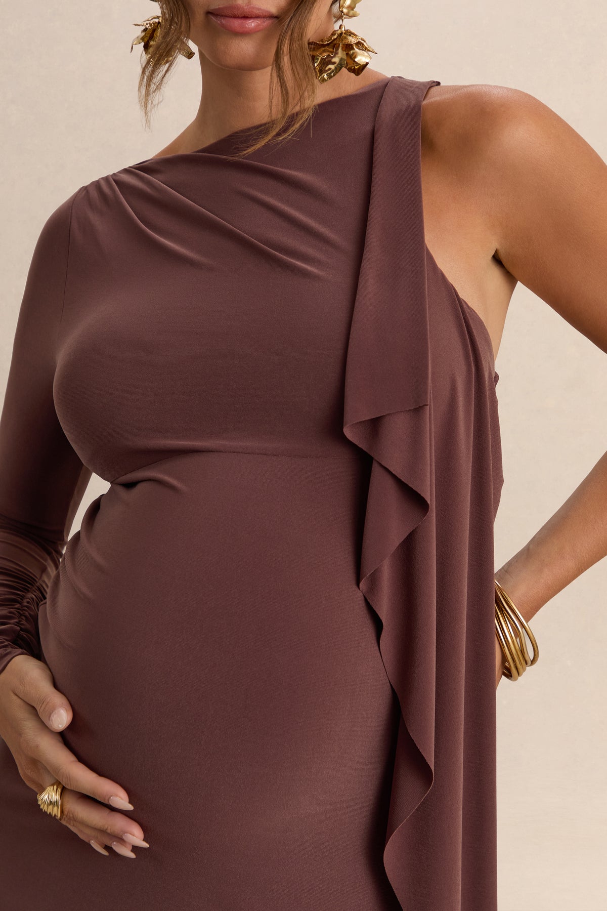 ECM_HR_CL138246022 - Emanuela Dark Brown Boat-Neck Maternity Maxi Dress With Sash Detail 5.jpg