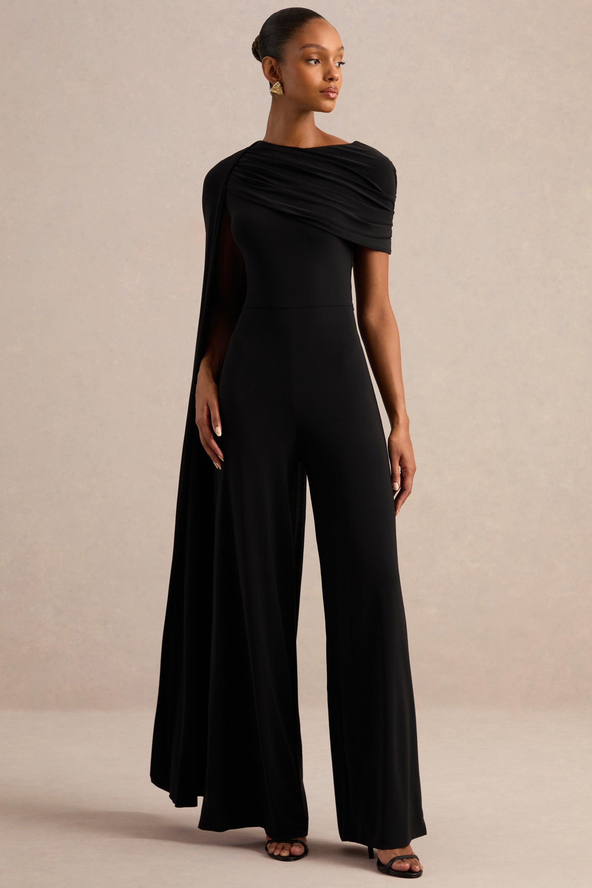 CL138262001 - Emelisse _ Black Round-Neck Jumpsuit With Gathered Detailing And Sash1.jpg