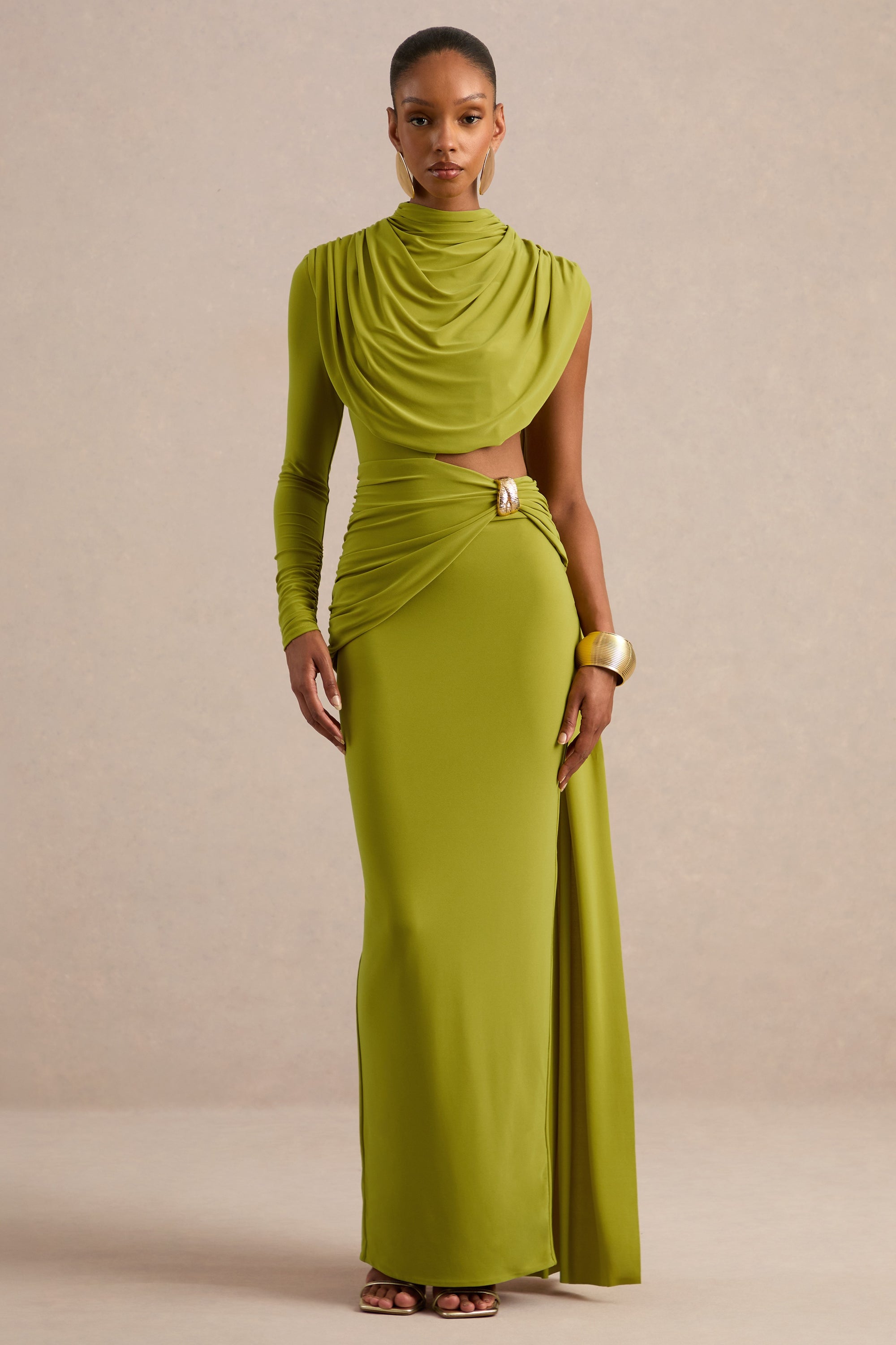 ECM_HR_CL138265031 - Esmaria _ Olive High-Neck Maxi Dress With Gold Detail And Sash0.jpg