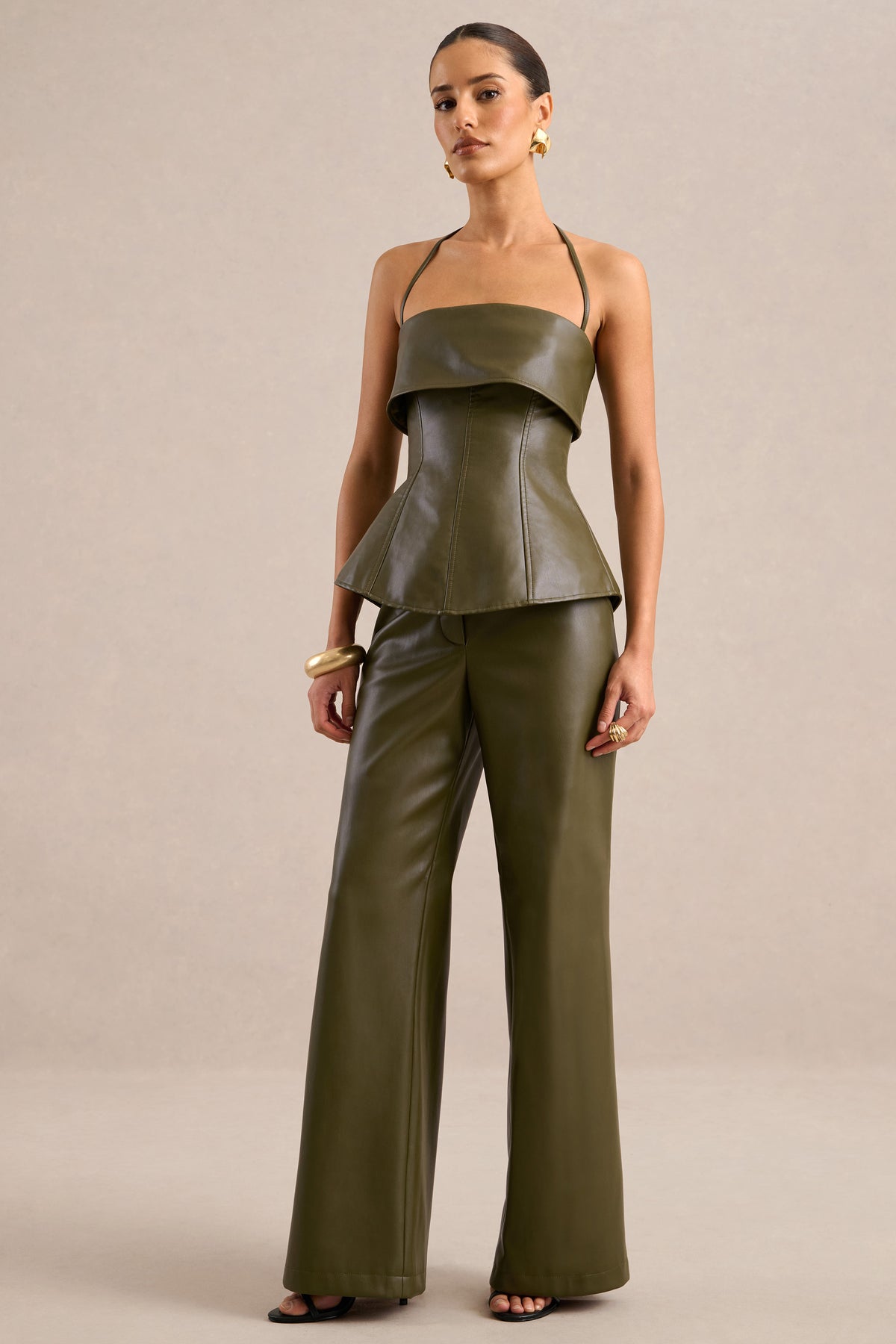 CL138273035 - Gaelina - Khaki Halter-Neck Tailored Top7.jpg