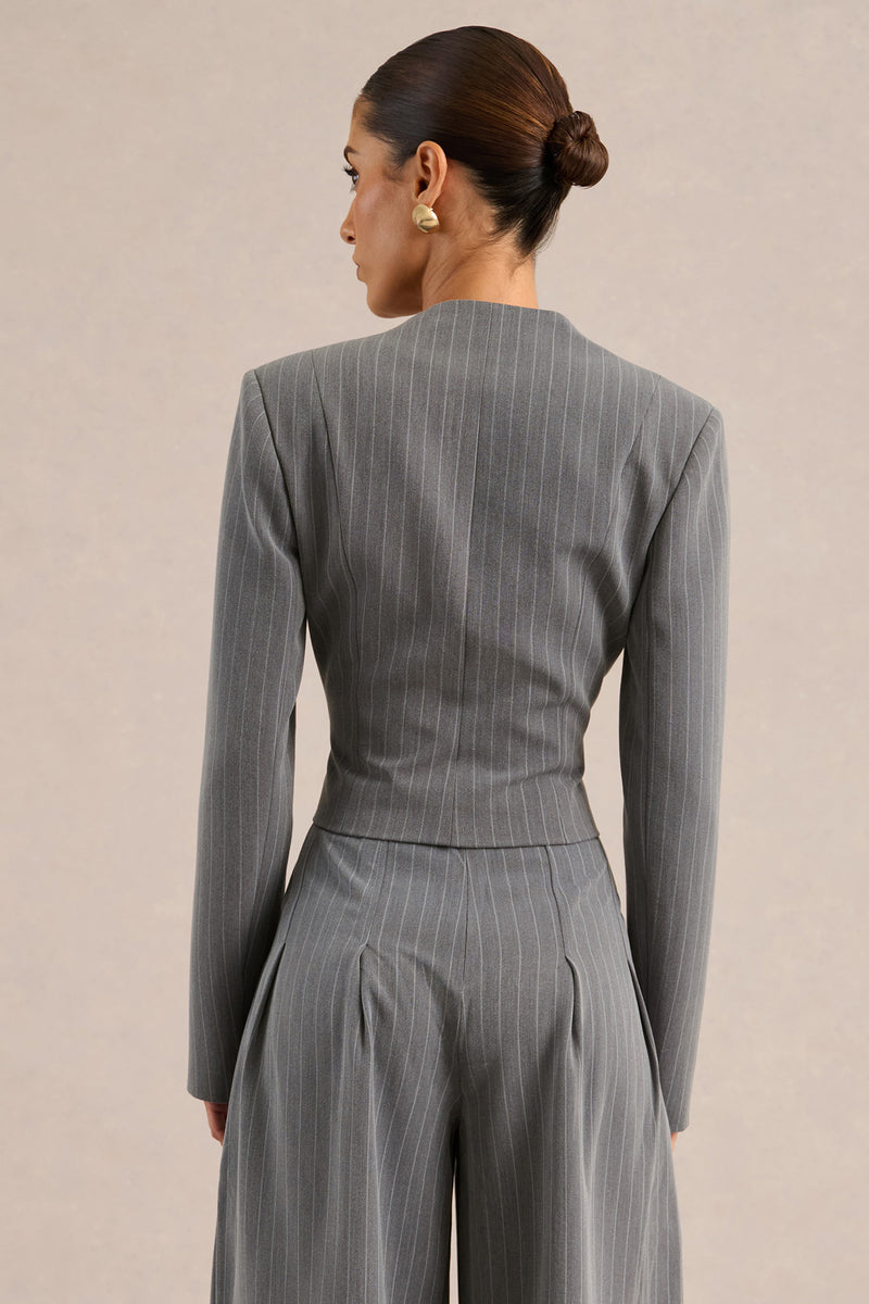 CL138277042 - Genara - Grey Pinstripe Square Neck Long Sleeve Tailored Top9.jpg