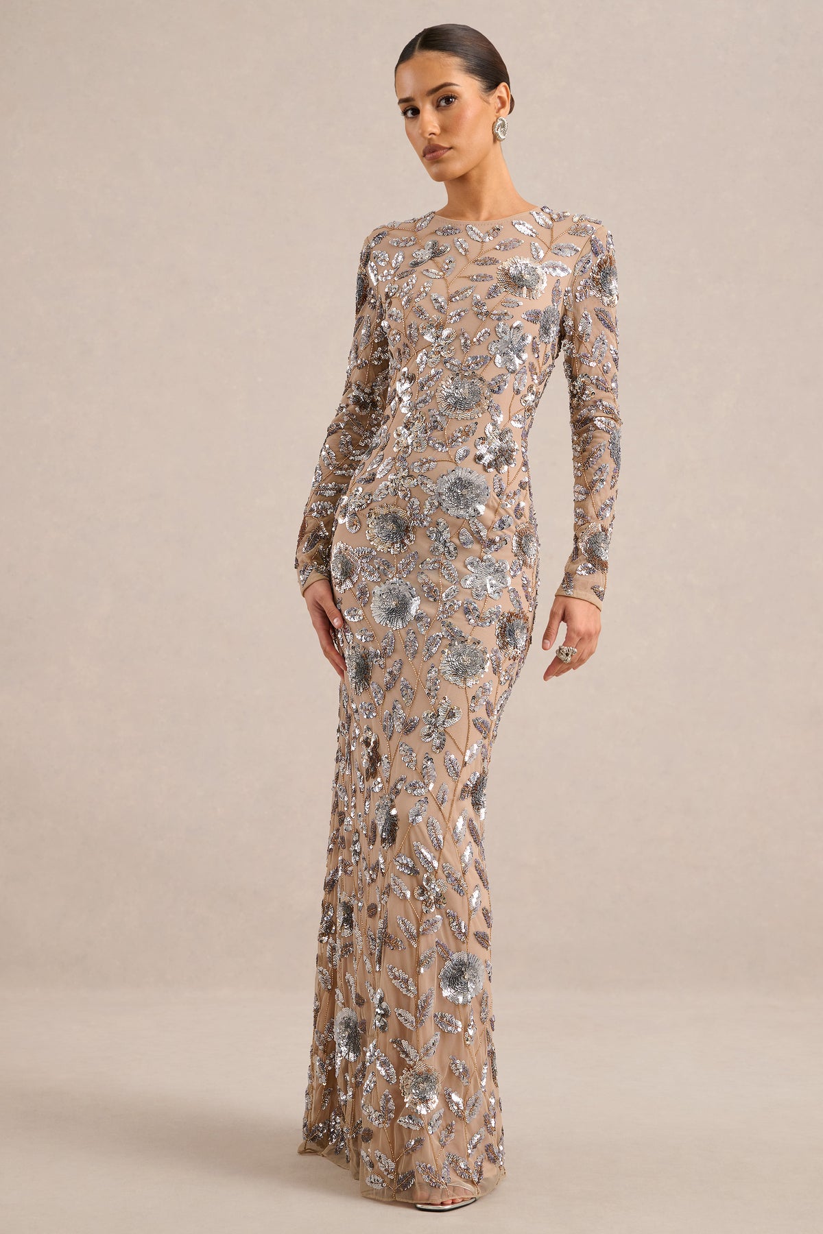 ECM_HR_CL138332050 - Josiana _ Gold Metallic Embellished Round-Neck Maxi Dress1.jpg