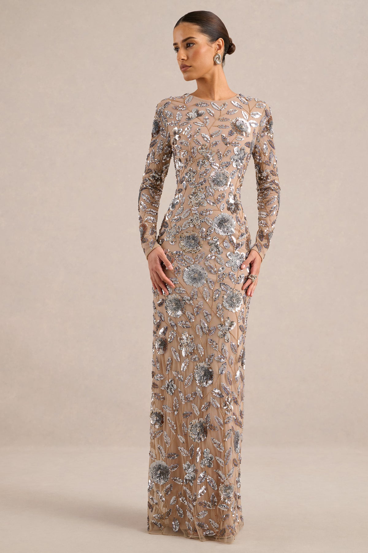 ECM_HR_CL138332050 - Josiana _ Gold Metallic Embellished Round-Neck Maxi Dress2.jpg