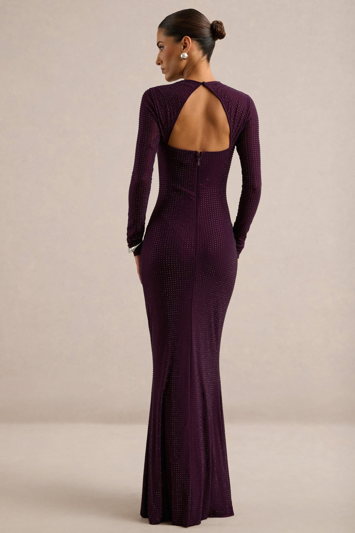 ECM_HR_CL138340092 - Alvena _ Purple Hotfix High-Neck Maxi Dress With Gathered Detailing7.jpg