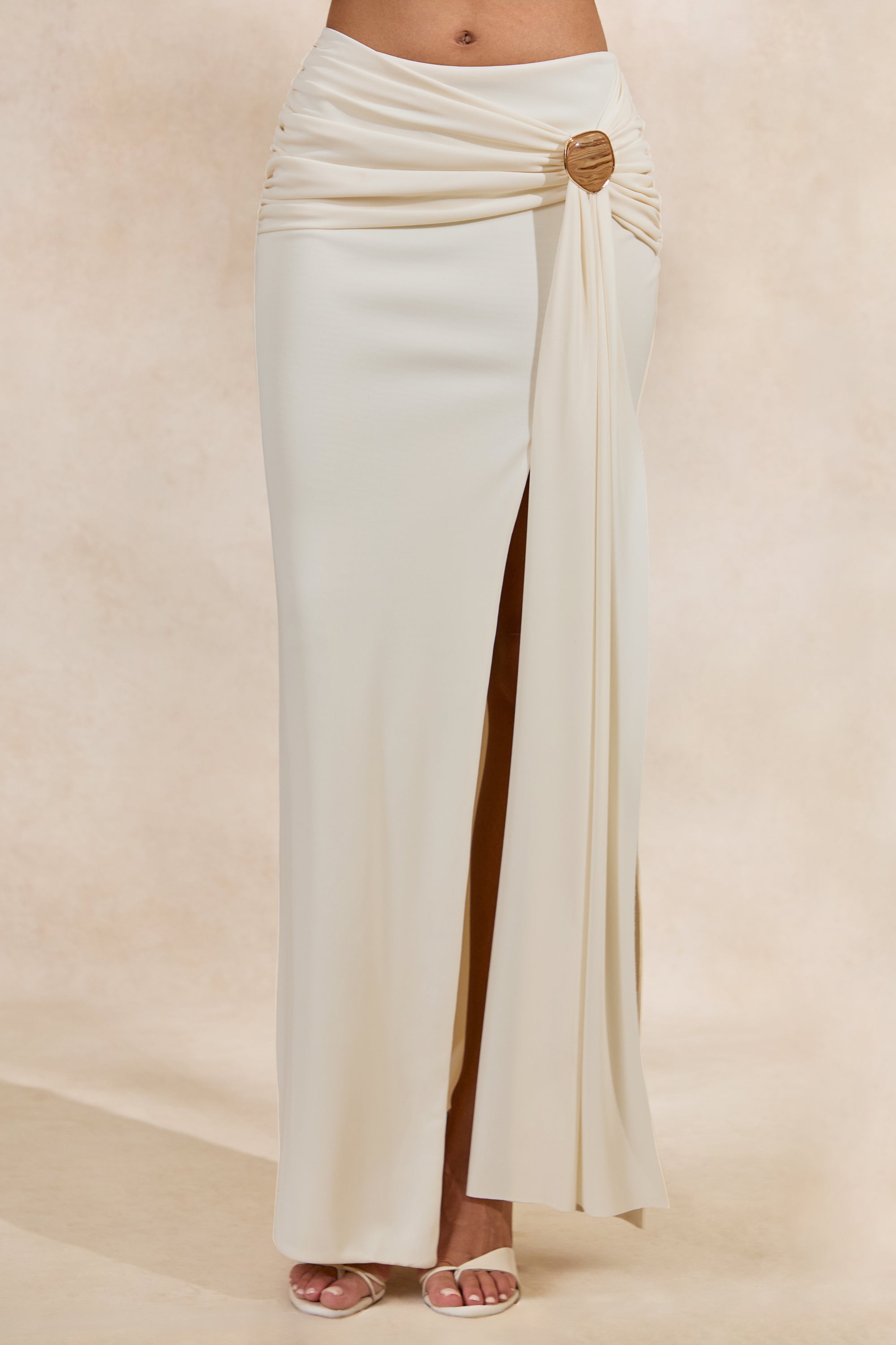 ECM_HR_CL138404111  - Liviana _ Cream Halter-Neck Top With Gathered Detailing And Gold Detail + CL138405111 - Liviana _ Cream Maxi Skirt With Gathered Detailing And Gold Detail4.jpg