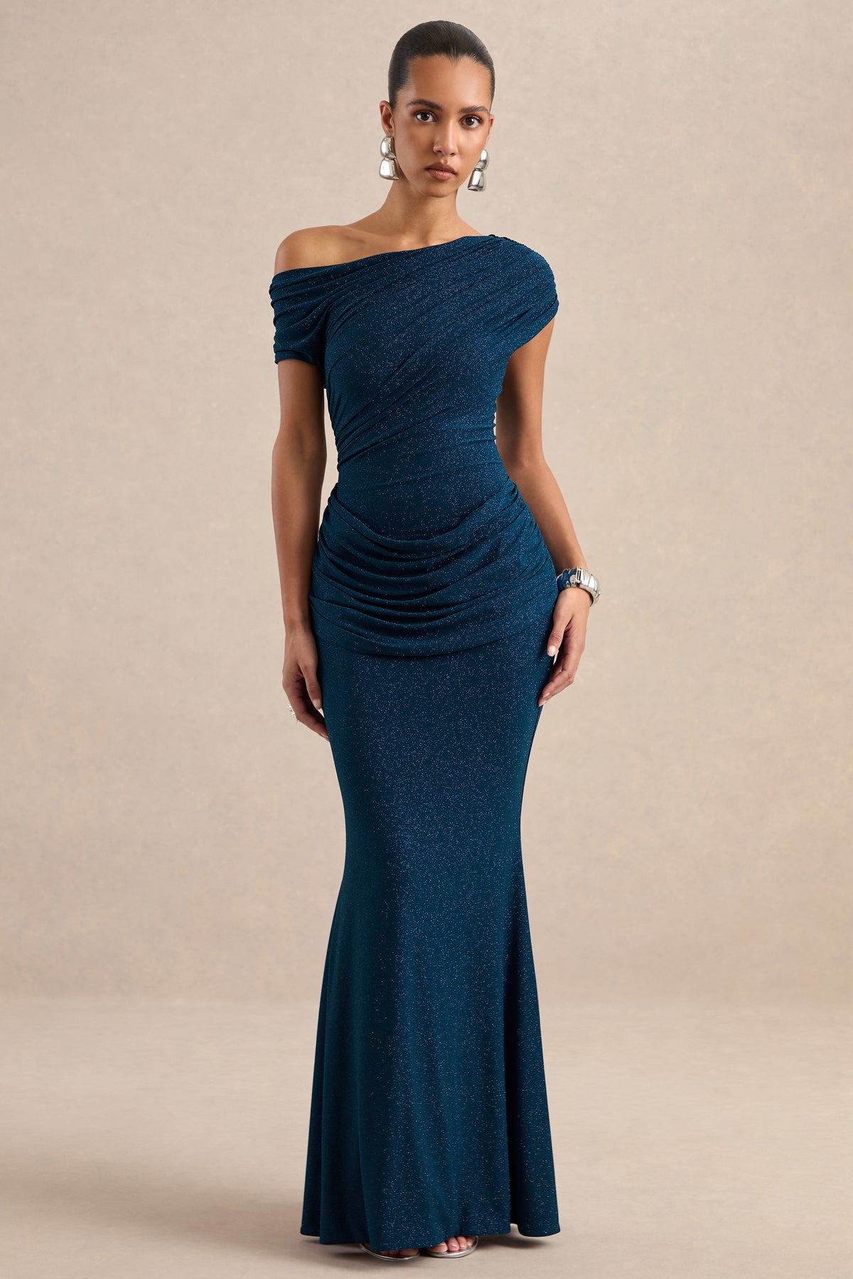 ECM_HR_CL138407185 - Antonina | Royal Blue Glitter One Shoulder Ruched Maxi Dress With Draped Detailing0.jpg