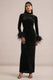 ECM_HR_CL138413001 - Bria _ Black Velvet High-Neck Maxi Dress With Feather Trim Cuffs0.jpg