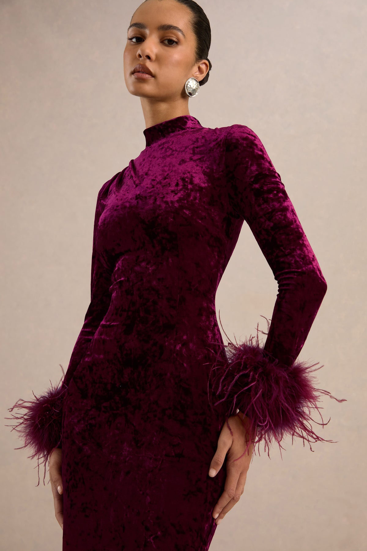 ECM_HR_CL138413102_Bria Burgundy Velvet High-Neck Maxi Dress With Feather Trim Cuffs 37.jpg