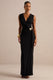 CL138423001 - Nalina _ Black Plunge-Neck Maxi Dress With Gathered Detailing And Gold Detail 0.jpg