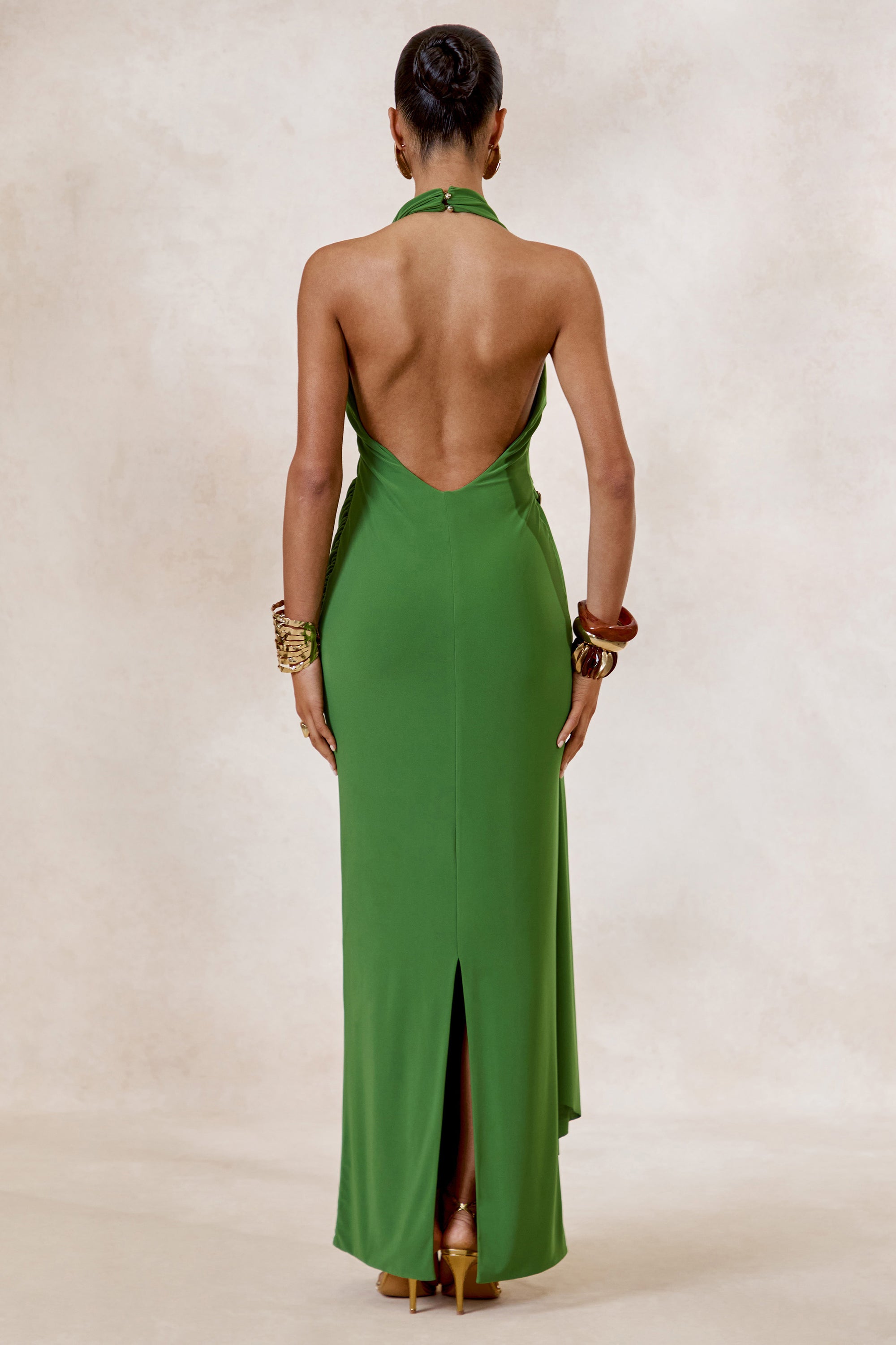 ECM_HR_CL138431037 - Alisanne _ Green Plunge-Neck Maxi Dress With Draped Detailing 5.jpg