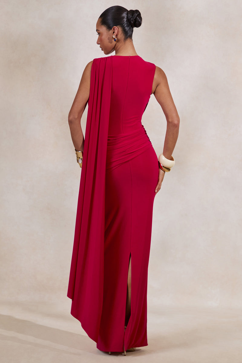 ECM_HR_CL138433100 - Aralyn _ Red Plunge Cowl-Neck Maxi Dress With Sash Detail5.jpg