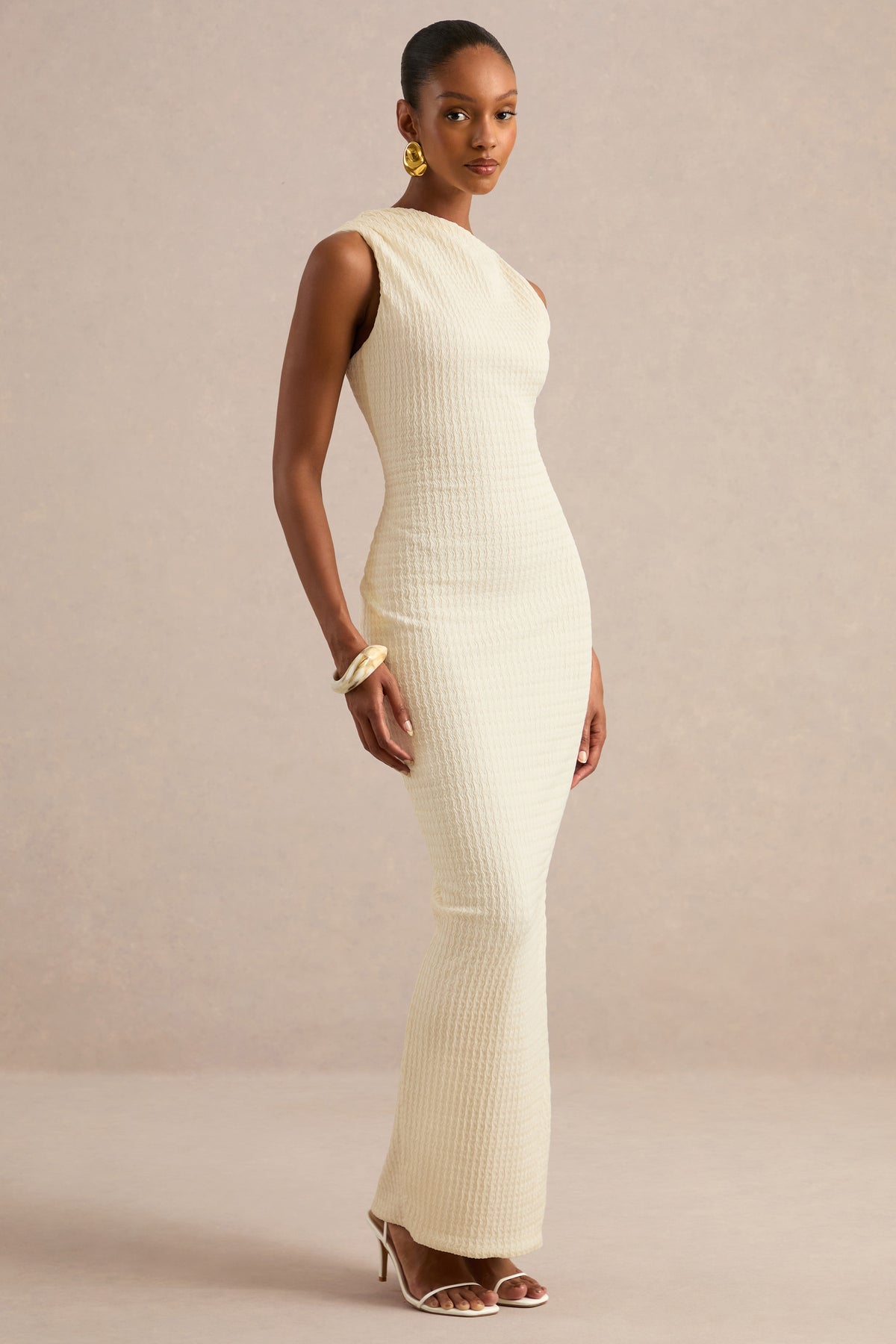ECM_HR_CL138436111 - Ayari | Cream Asymmetric-Neck Maxi Dress With Draped Detail2.jpg