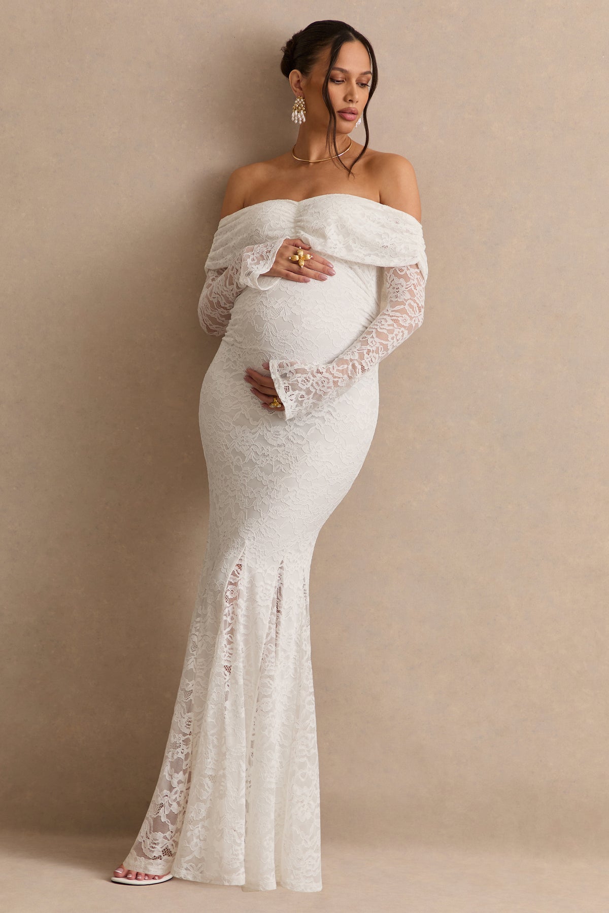 ECM_HR_CL138486110  - Valleria White Lace Bardot-Neck Maternity Maxi Dress1.jpg