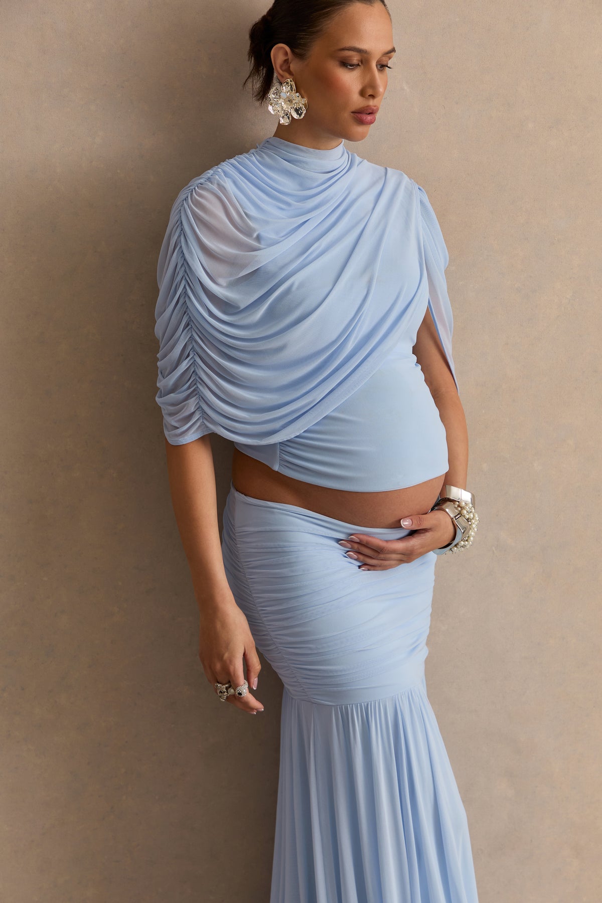 ECM_HR_CL138496013 - Cyrena _ Light Blue Bardot-Neck Maternity Top With Twist Detail + CL138497013 - Cyrena _ Light Blue Maternity Maxi Skirt With Drop Waist12 copy.jpg