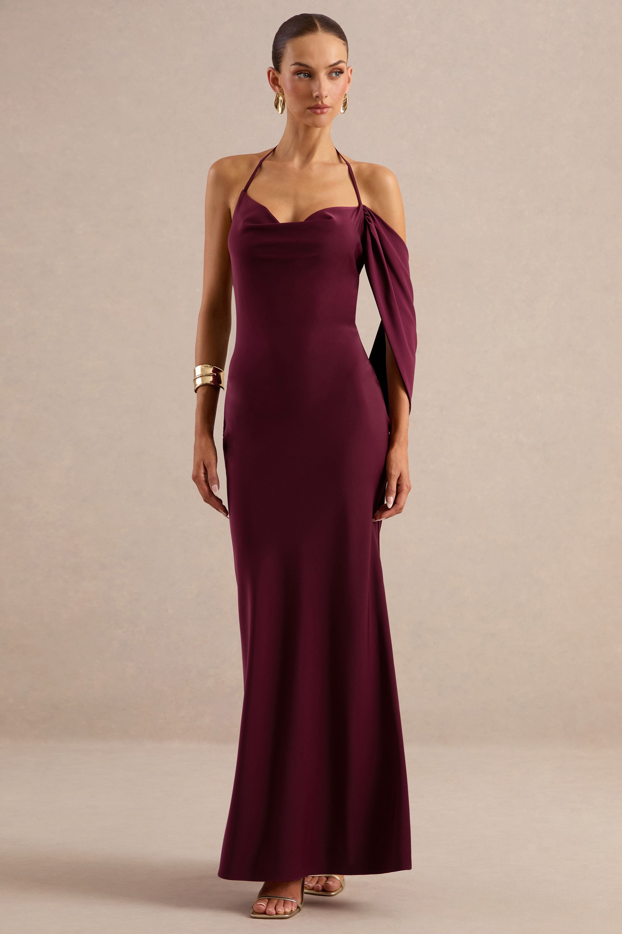 ECM_HR_CL138542102 - Karisa | Burgundy Satin Cowl-Neck Maxi Dress With Draped Detail1.jpg