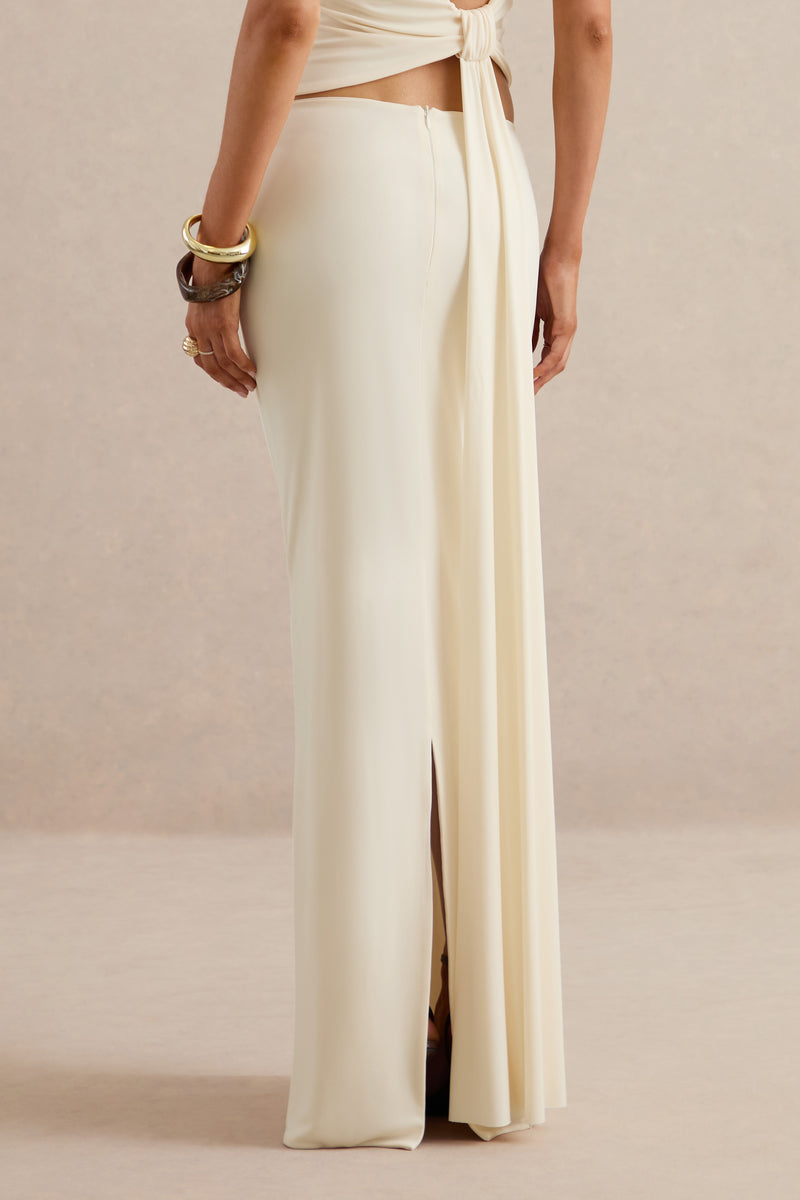 Koralia Cream Asymmetric-Neck Top With Sash Detail CL138546111 cl1385477111 co ord  32-1.jpg